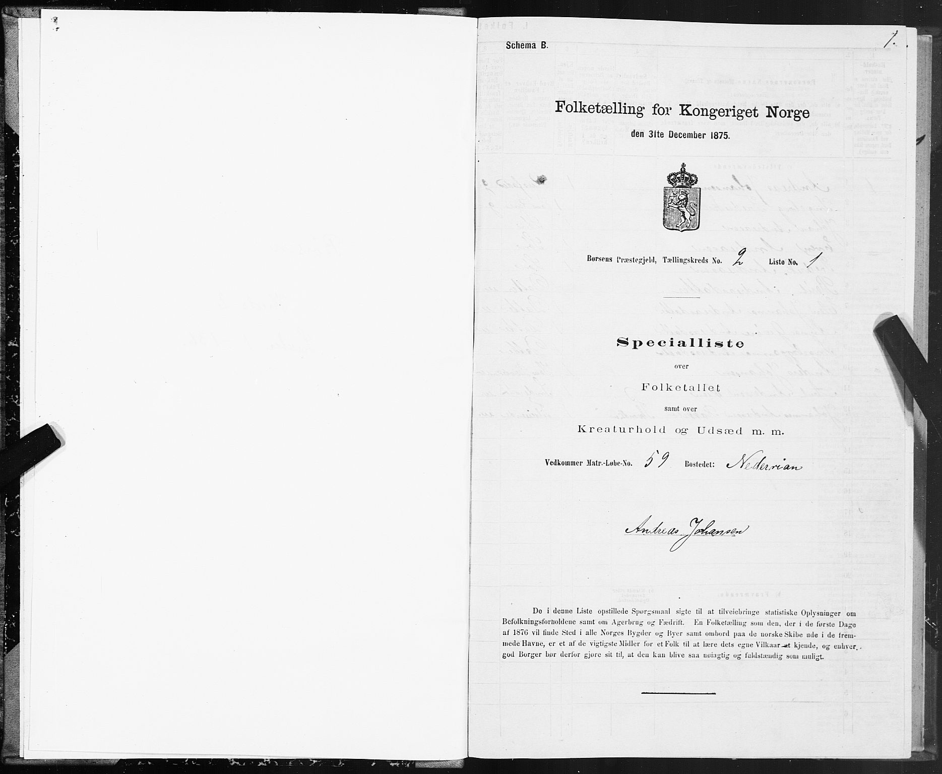 SAT, 1875 census for 1658P Børsa, 1875, p. 2001