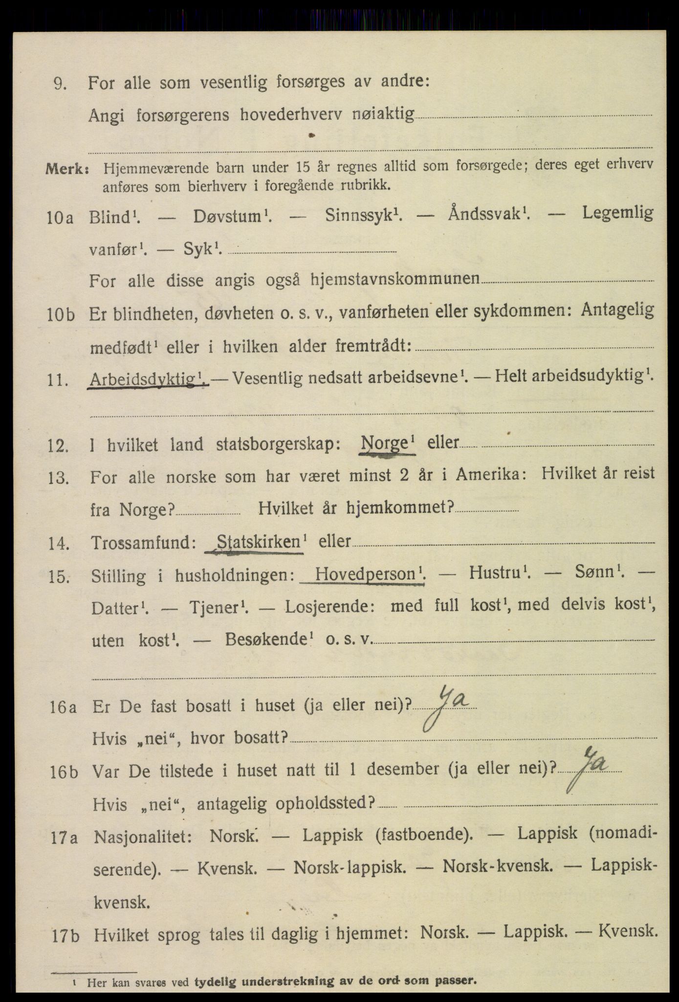 SAT, 1920 census for Lånke, 1920, p. 2299