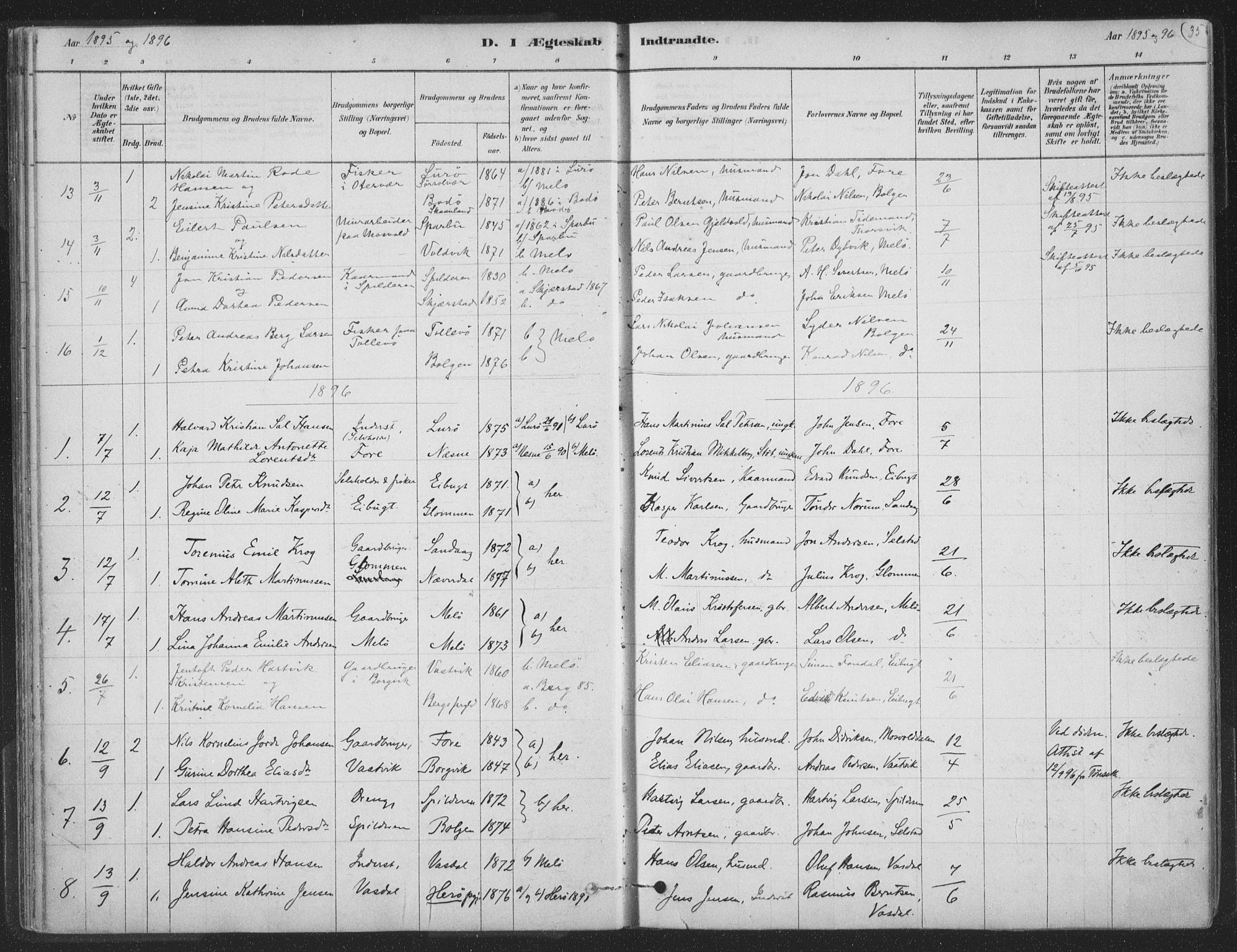 Ministerialprotokoller, klokkerbøker og fødselsregistre - Nordland, SAT/A-1459/843/L0627: Parish register (official) no. 843A02, 1878-1908, p. 35