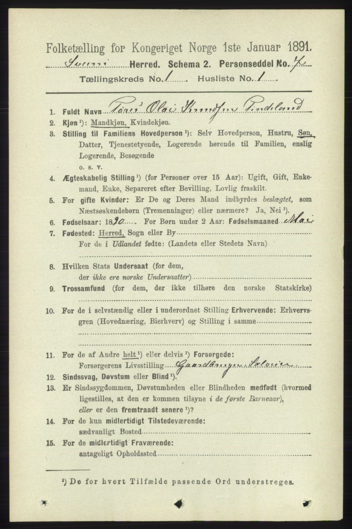 RA, 1891 census for 1216 Sveio, 1891, p. 112