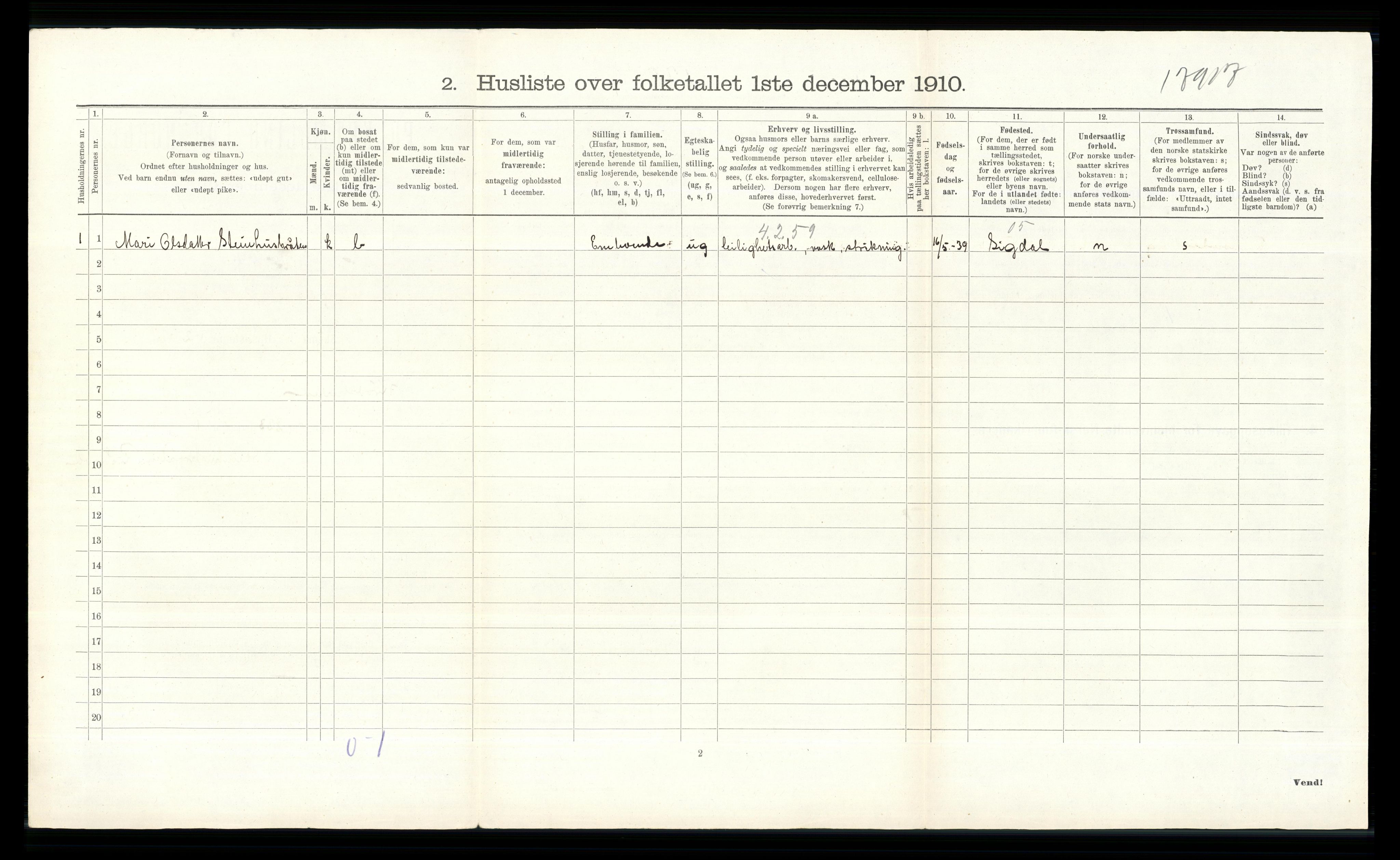 RA, 1910 census for Krødsherad, 1910, p. 632