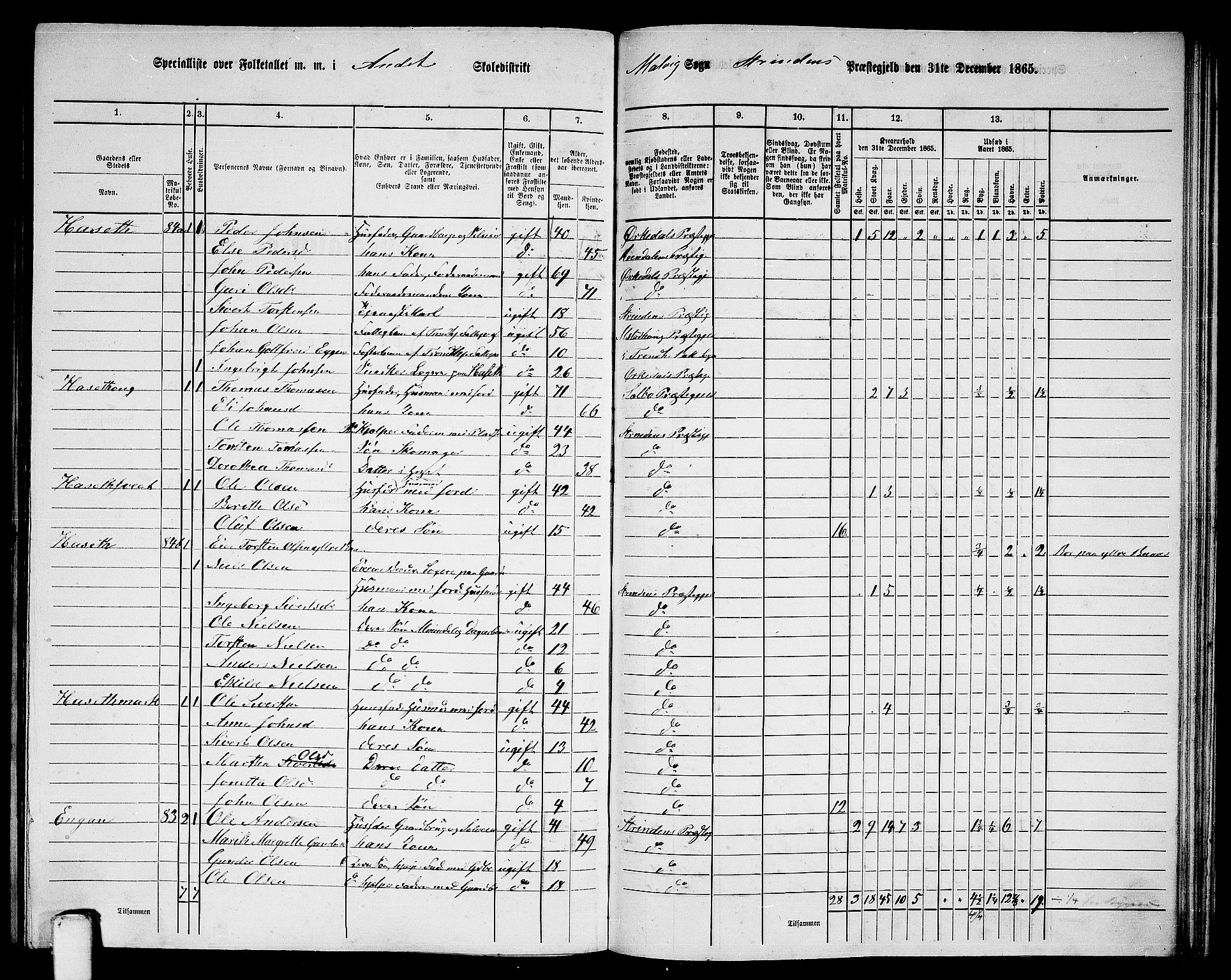 RA, 1865 census for Strinda, 1865, p. 212