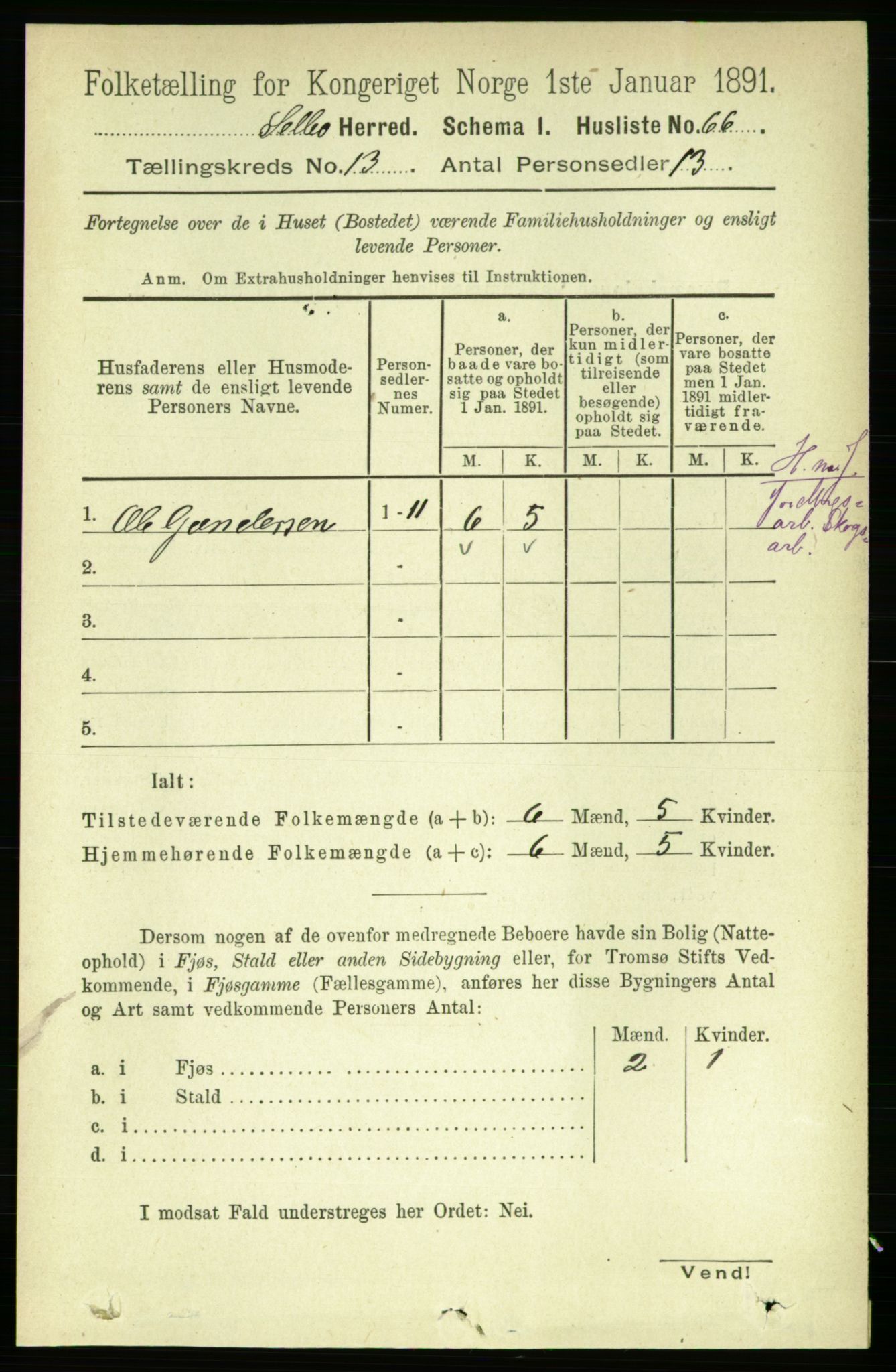 RA, 1891 census for 1664 Selbu, 1891, p. 4603