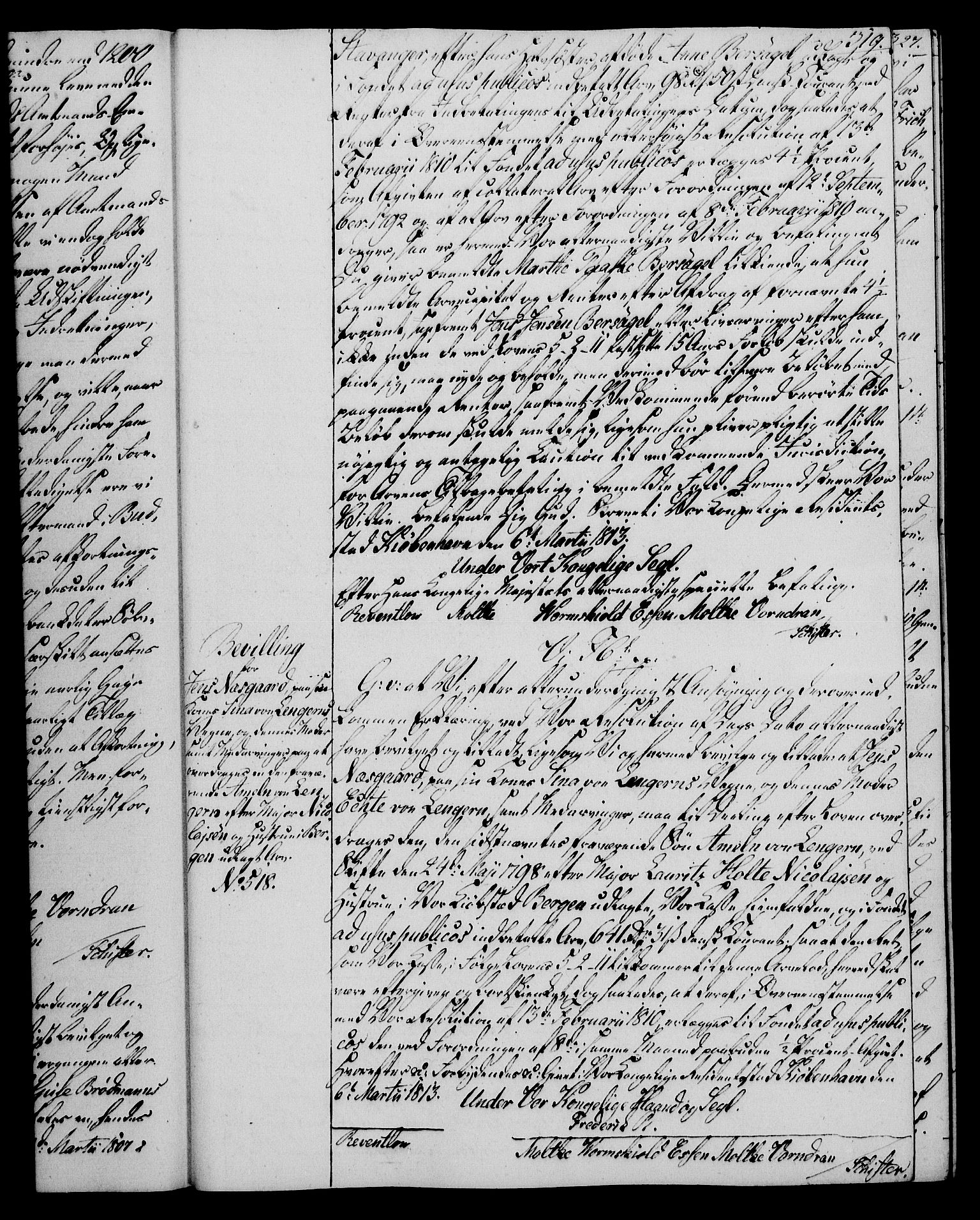 Rentekammeret, Kammerkanselliet, AV/RA-EA-3111/G/Gg/Gga/L0020: Norsk ekspedisjonsprotokoll med register (merket RK 53.20), 1811-1814, p. 319