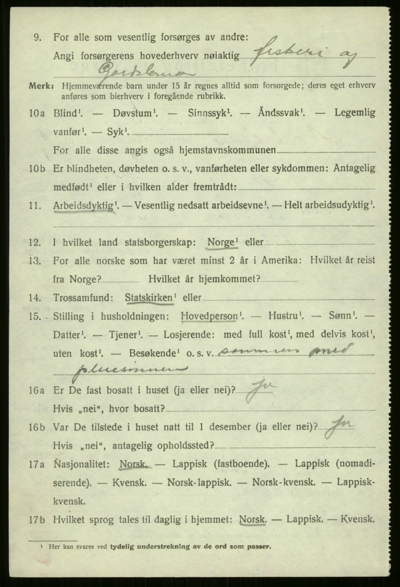 SATØ, 1920 census for Nordreisa, 1920, p. 626