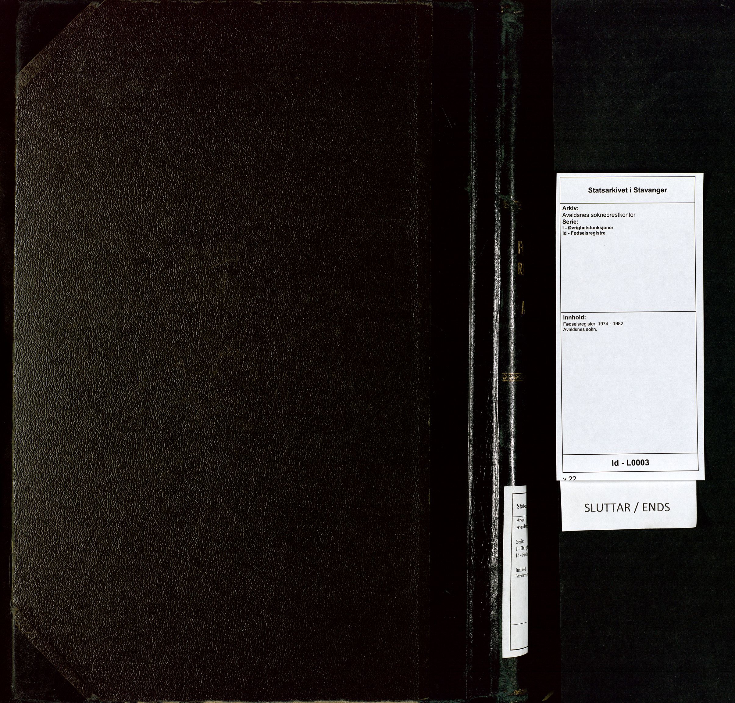 Avaldsnes sokneprestkontor, SAST/A -101851/I/Id/L0003: Birth register no. 3, 1974-1982