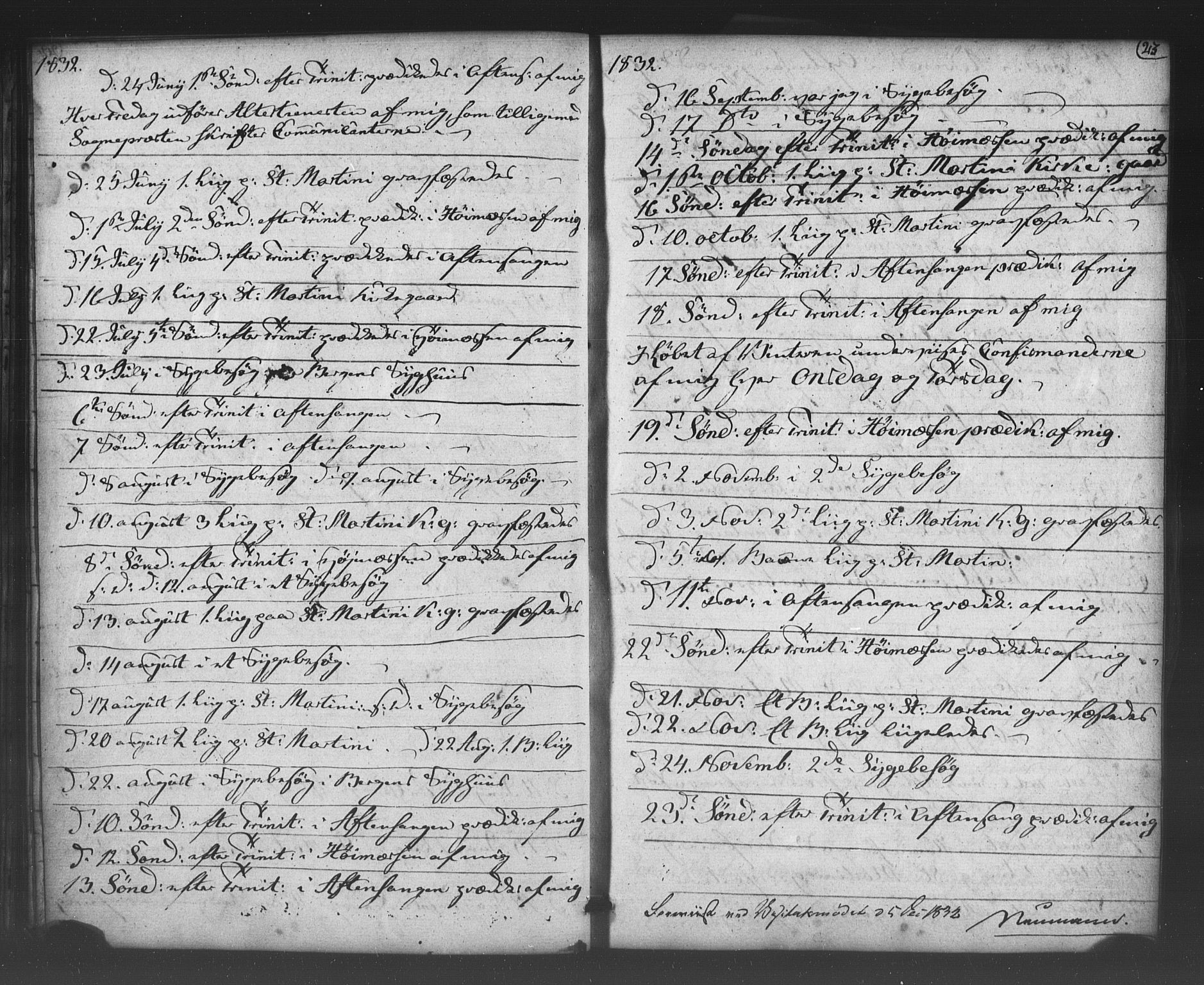 Korskirken sokneprestembete, SAB/A-76101/H/Haa/L0066: Curate's parish register no. A 1, 1826-1843, p. 23