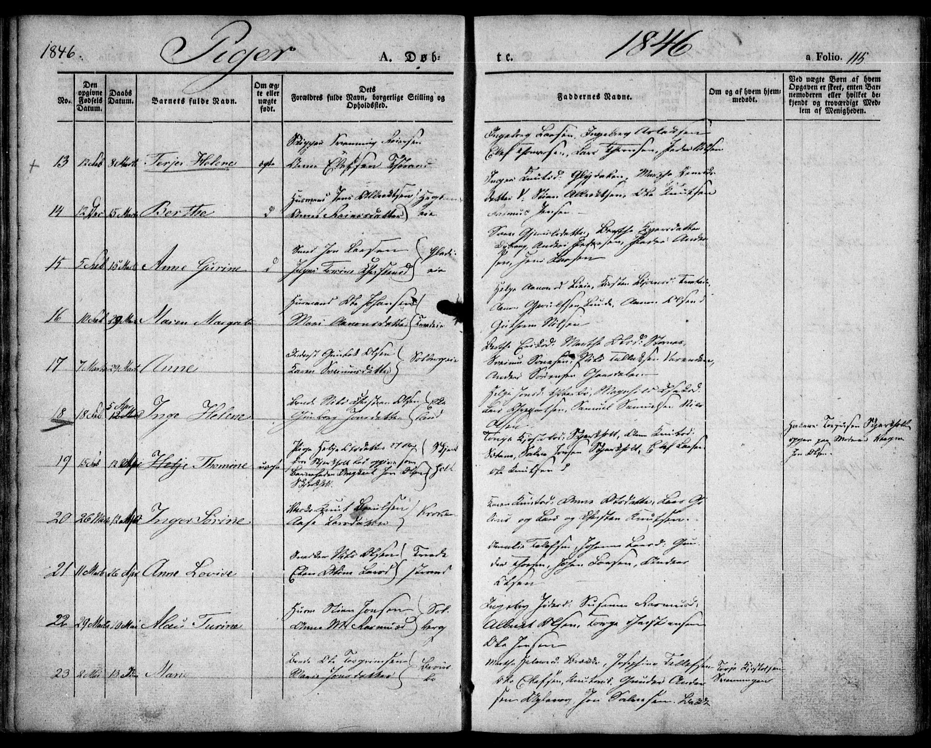 Holt sokneprestkontor, SAK/1111-0021/F/Fa/L0007: Parish register (official) no. A 7, 1836-1848, p. 115