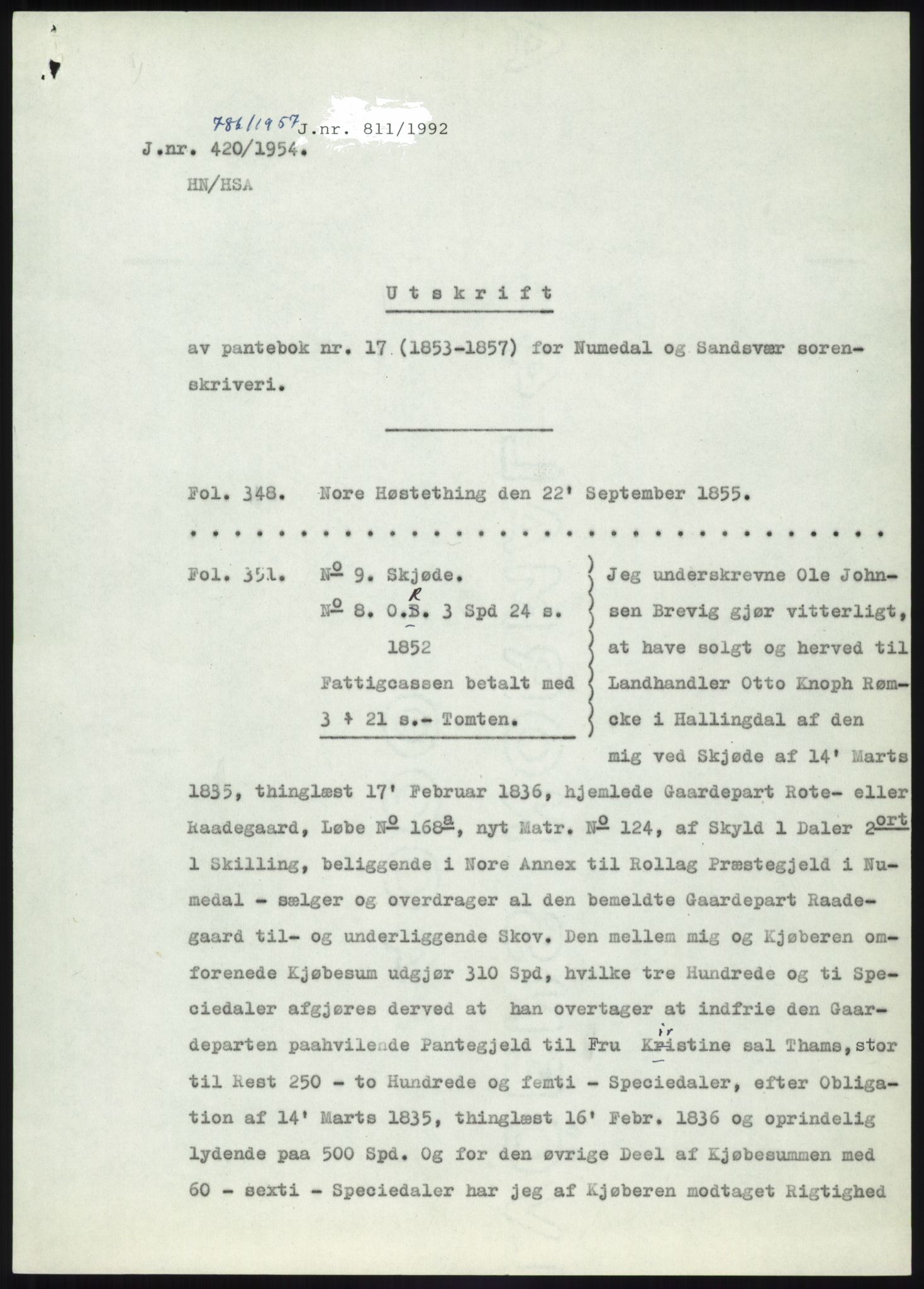 Statsarkivet i Kongsberg, SAKO/A-0001, 1944-1954, p. 54