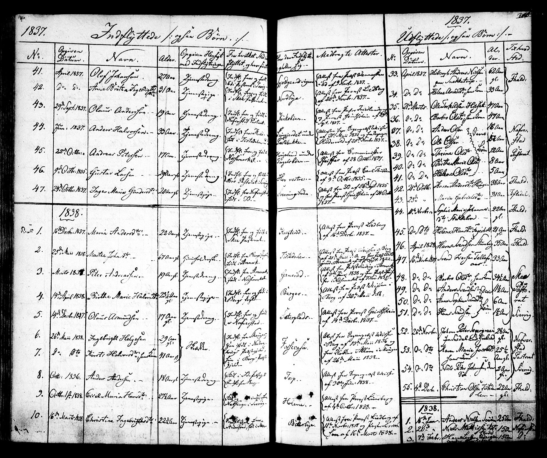 Idd prestekontor Kirkebøker, AV/SAO-A-10911/F/Fc/L0003: Parish register (official) no. III 3, 1832-1847, p. 316