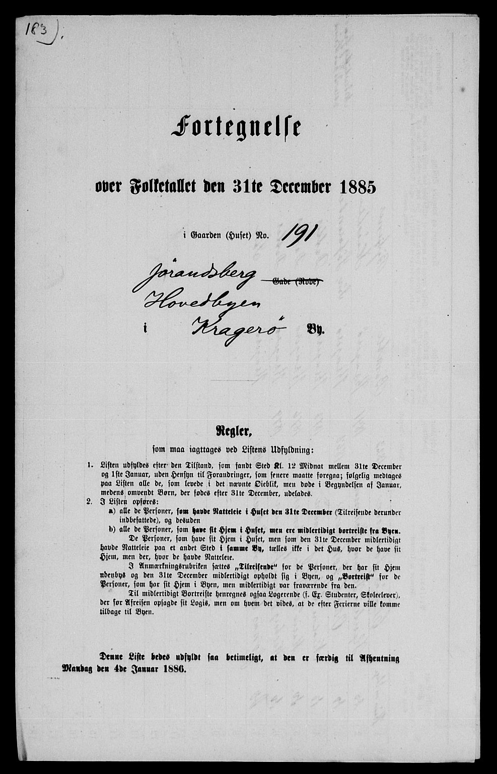 SAKO, 1885 census for 0801 Kragerø, 1885, p. 1396