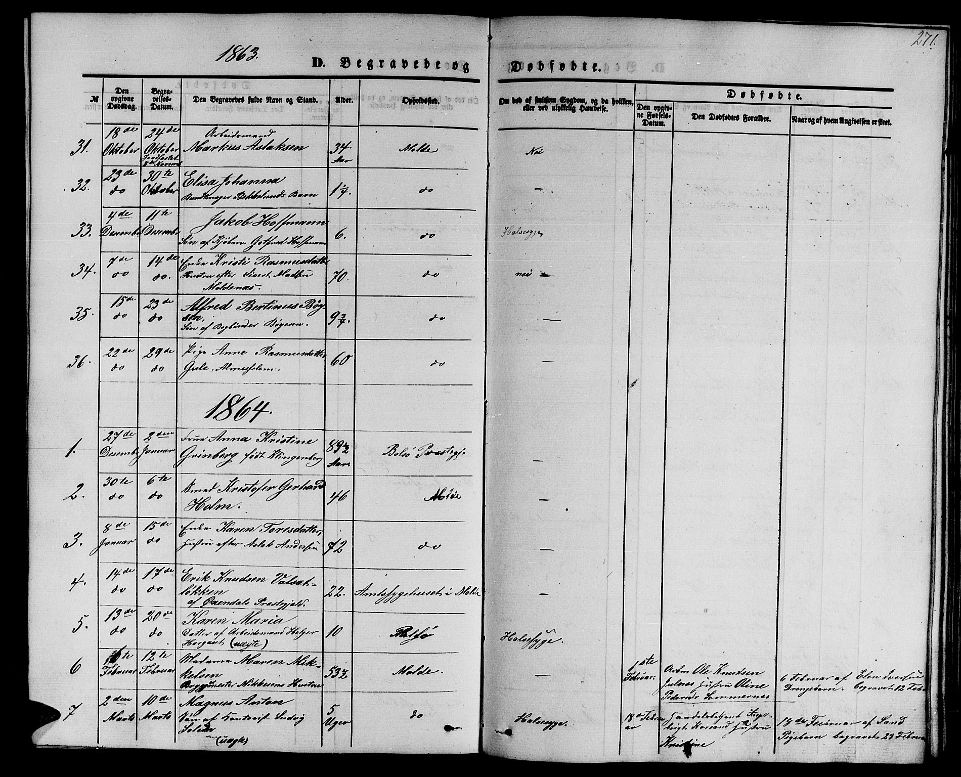 Ministerialprotokoller, klokkerbøker og fødselsregistre - Møre og Romsdal, SAT/A-1454/558/L0701: Parish register (copy) no. 558C02, 1862-1879, p. 271