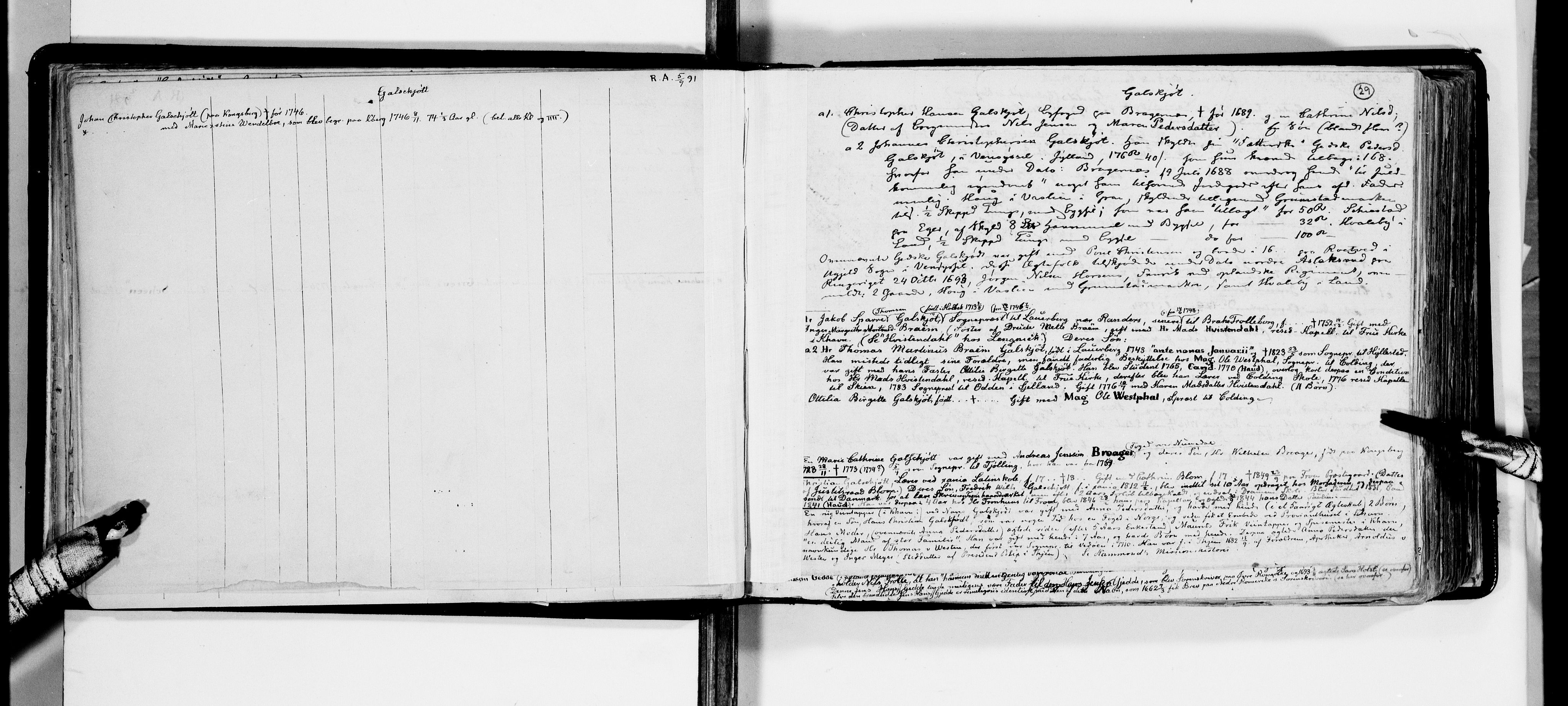 Lassens samlinger, AV/RA-PA-0051/F/Fa/L0015: Personalhistoriske og genealogiske opptegnelser: Gaarder - Goutesen, 1500-1907