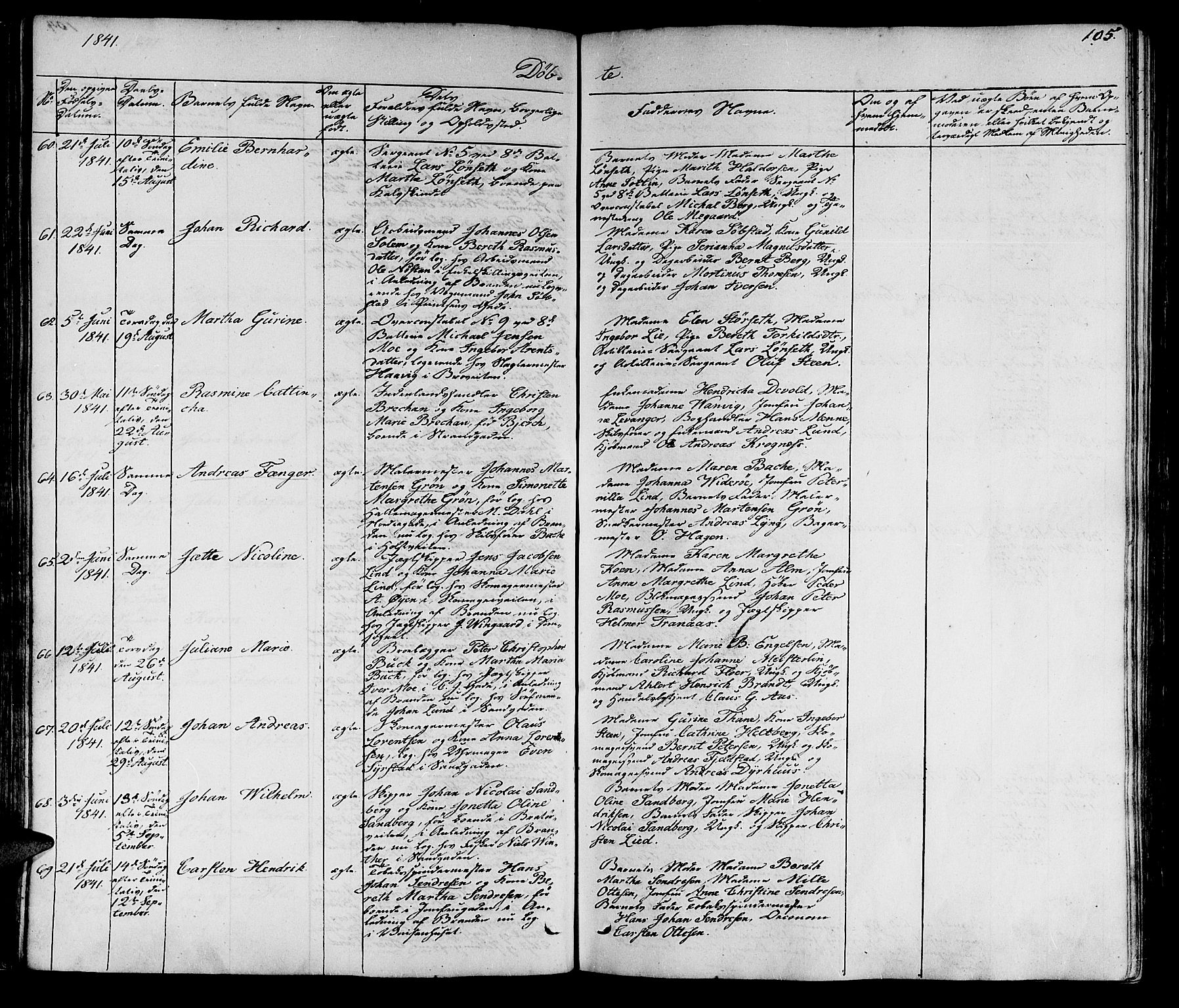 Ministerialprotokoller, klokkerbøker og fødselsregistre - Sør-Trøndelag, SAT/A-1456/602/L0136: Parish register (copy) no. 602C04, 1833-1845, p. 105