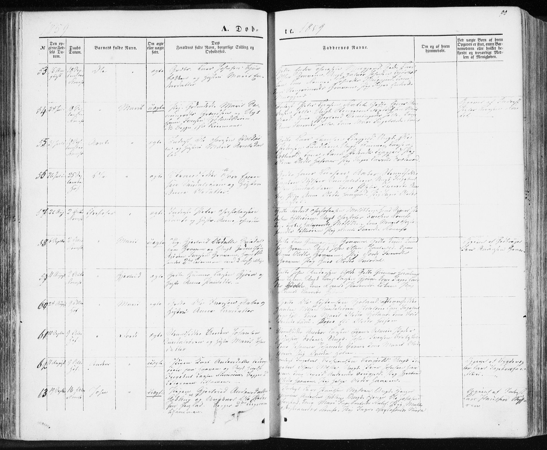 Ministerialprotokoller, klokkerbøker og fødselsregistre - Møre og Romsdal, SAT/A-1454/590/L1013: Parish register (official) no. 590A05, 1847-1877, p. 90
