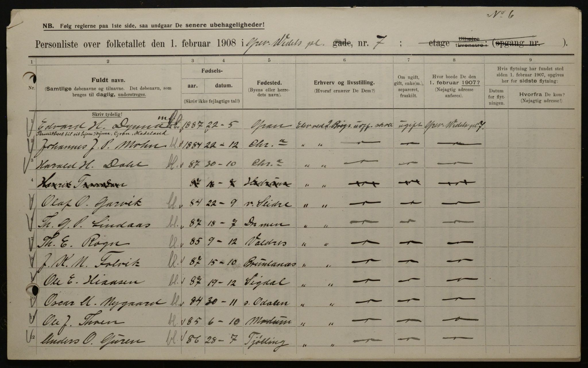 OBA, Municipal Census 1908 for Kristiania, 1908, p. 26944