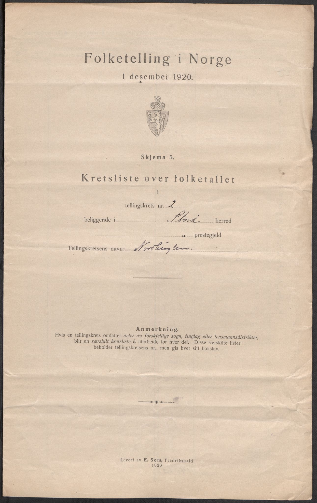 SAB, 1920 census for Stord, 1920, p. 8