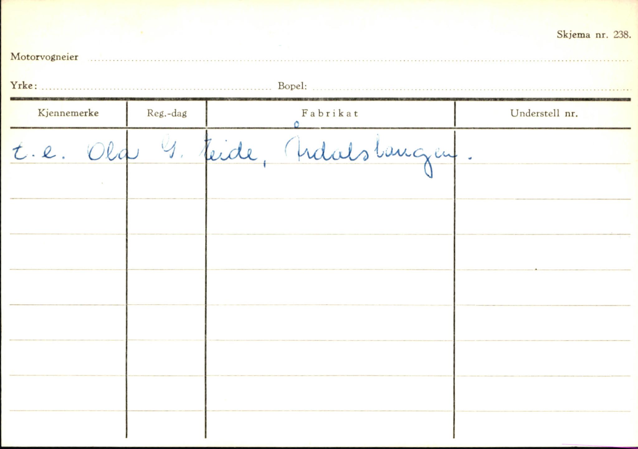 Statens vegvesen, Sogn og Fjordane vegkontor, SAB/A-5301/4/F/L0146: Registerkort Årdal R-Å samt diverse kort, 1945-1975, p. 555