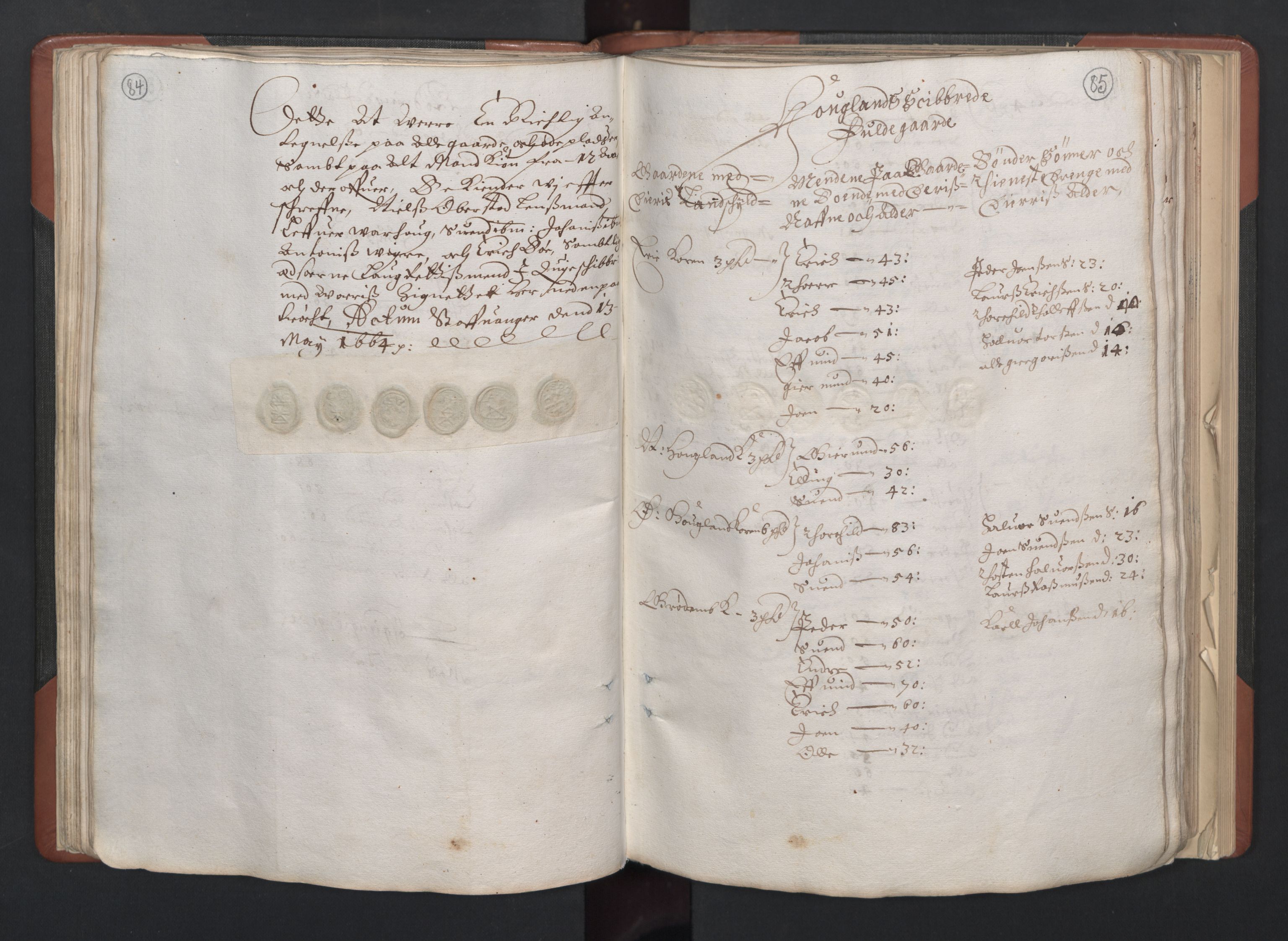 RA, Bailiff's Census 1664-1666, no. 11: Jæren and Dalane fogderi, 1664, p. 84-85