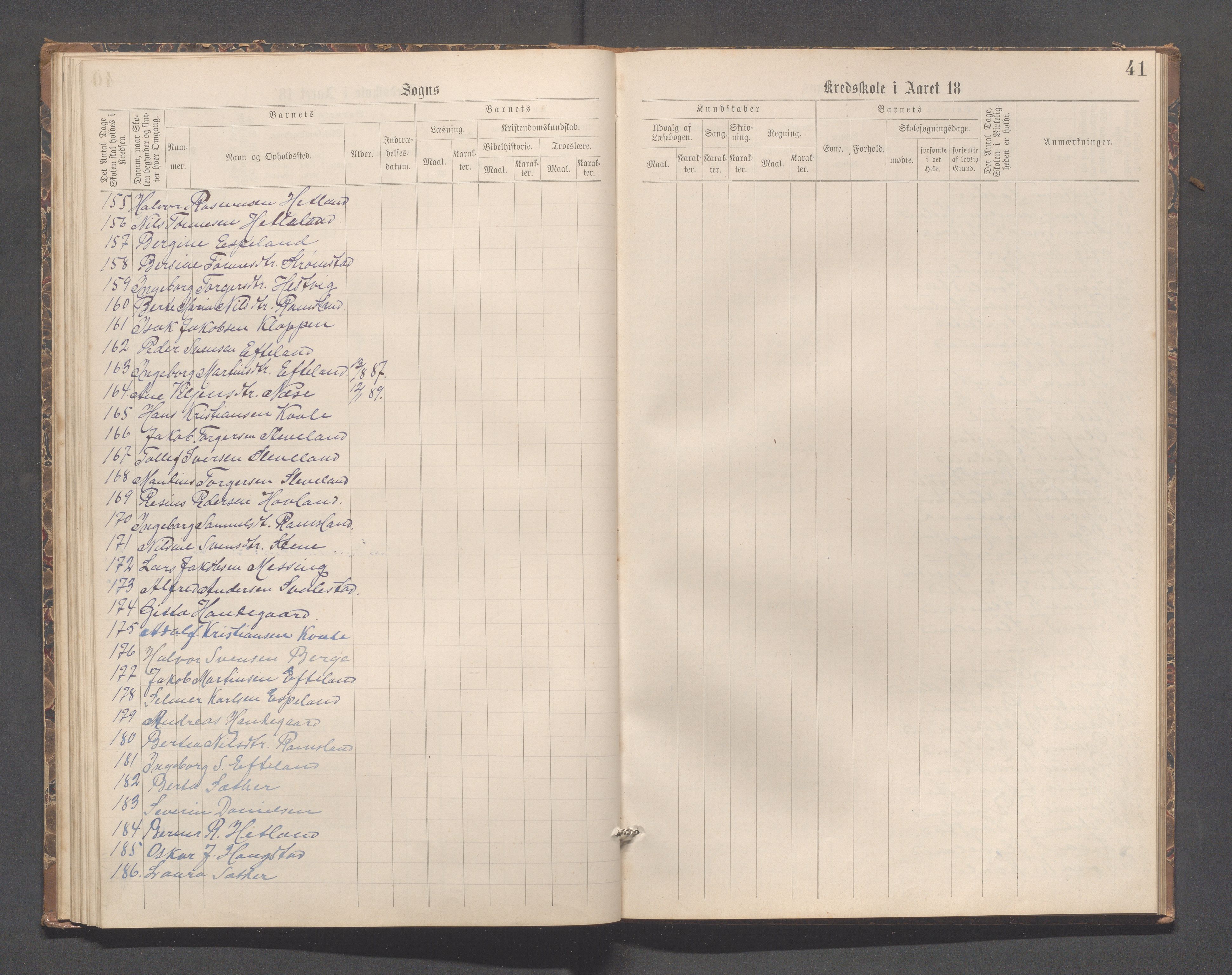 Helleland kommune - Skolekommisjonen/skolestyret, IKAR/K-100486/H/L0007: Skoleprotokoll - Ramsland, Møgedal, Bruland, 1889-1908, p. 42