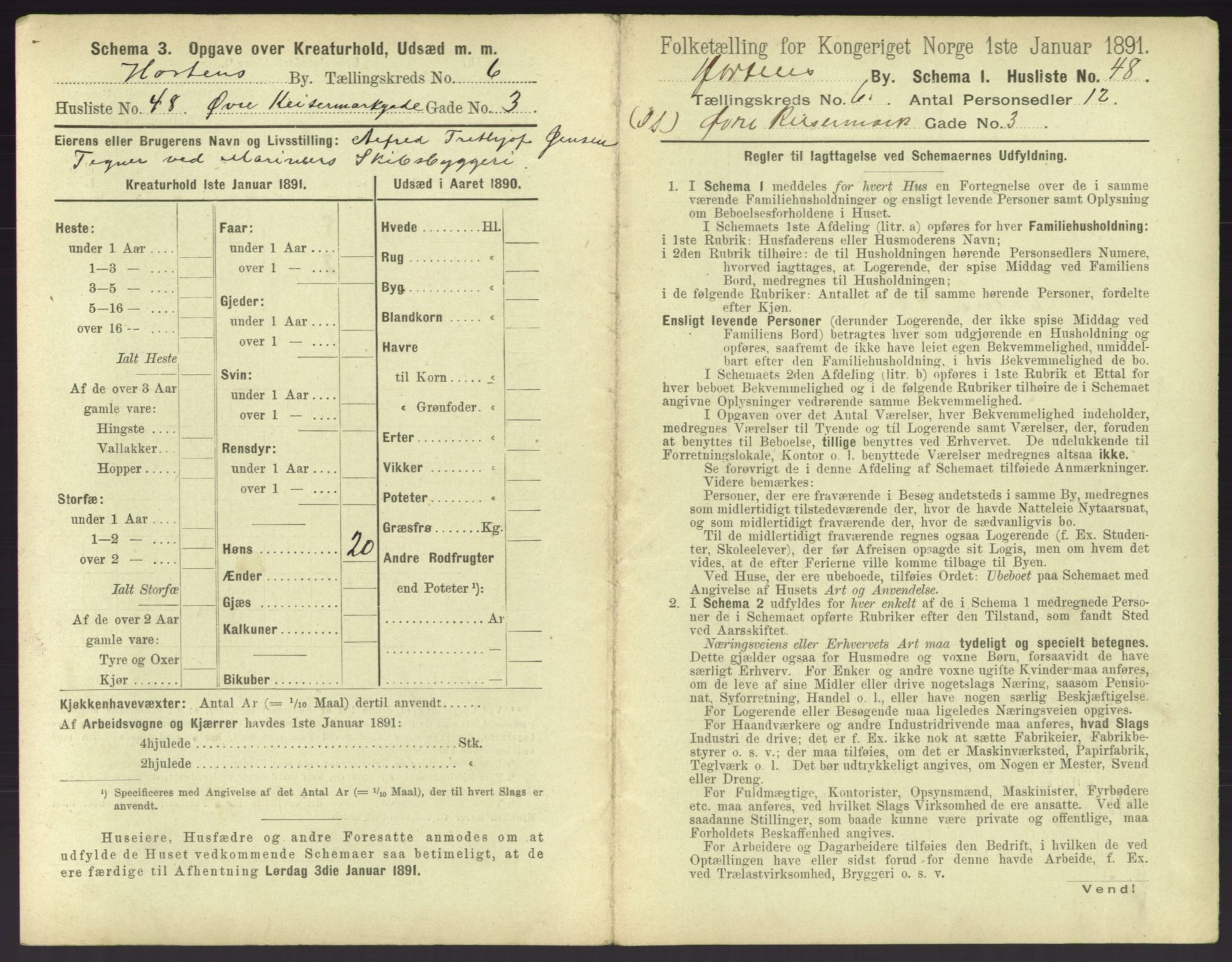RA, 1891 census for 0703 Horten, 1891, p. 641