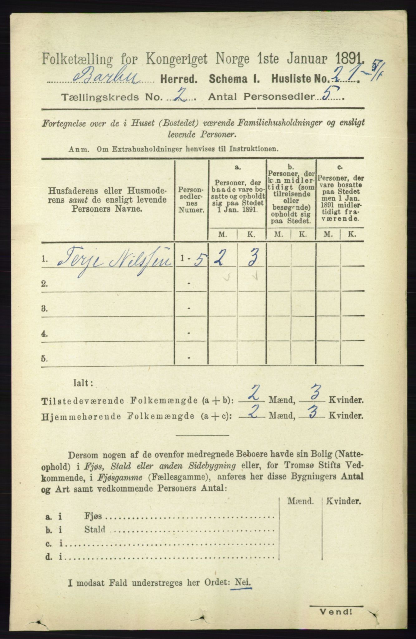 RA, 1891 census for 0990 Barbu, 1891, p. 863