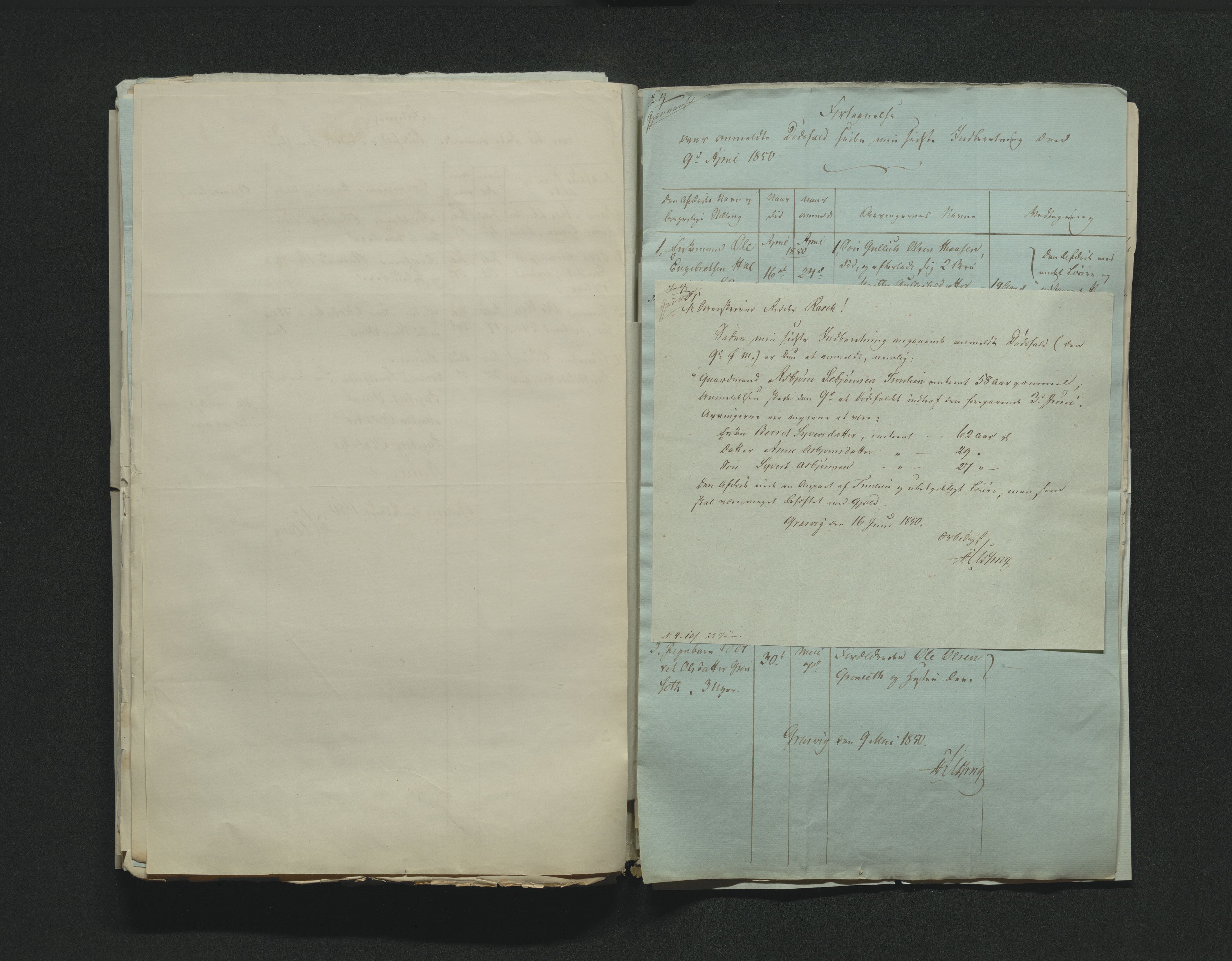 Eiker, Modum og Sigdal sorenskriveri, AV/SAKO-A-123/H/Ha/Hab/L0008: Dødsfallsmeldinger, 1850-1853