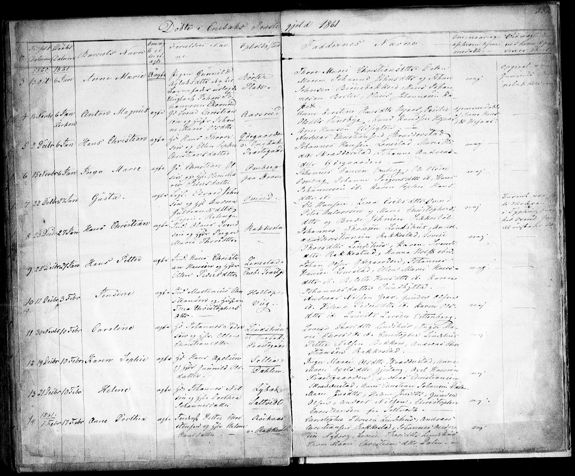 Enebakk prestekontor Kirkebøker, SAO/A-10171c/F/Fa/L0009: Parish register (official) no. I 9, 1832-1861, p. 282