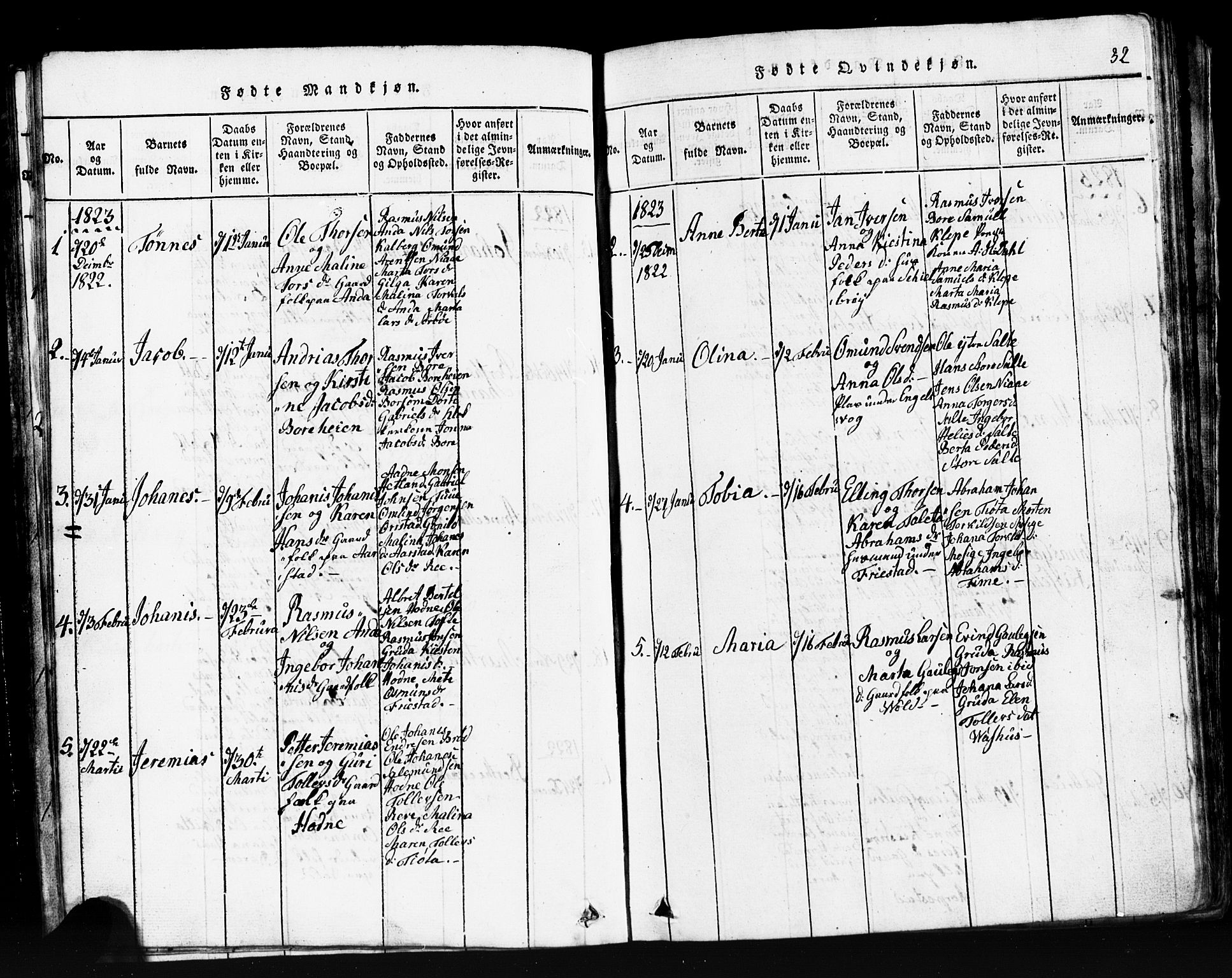 Klepp sokneprestkontor, SAST/A-101803/001/3/30BB/L0001: Parish register (copy) no.  B 1, 1816-1859, p. 32
