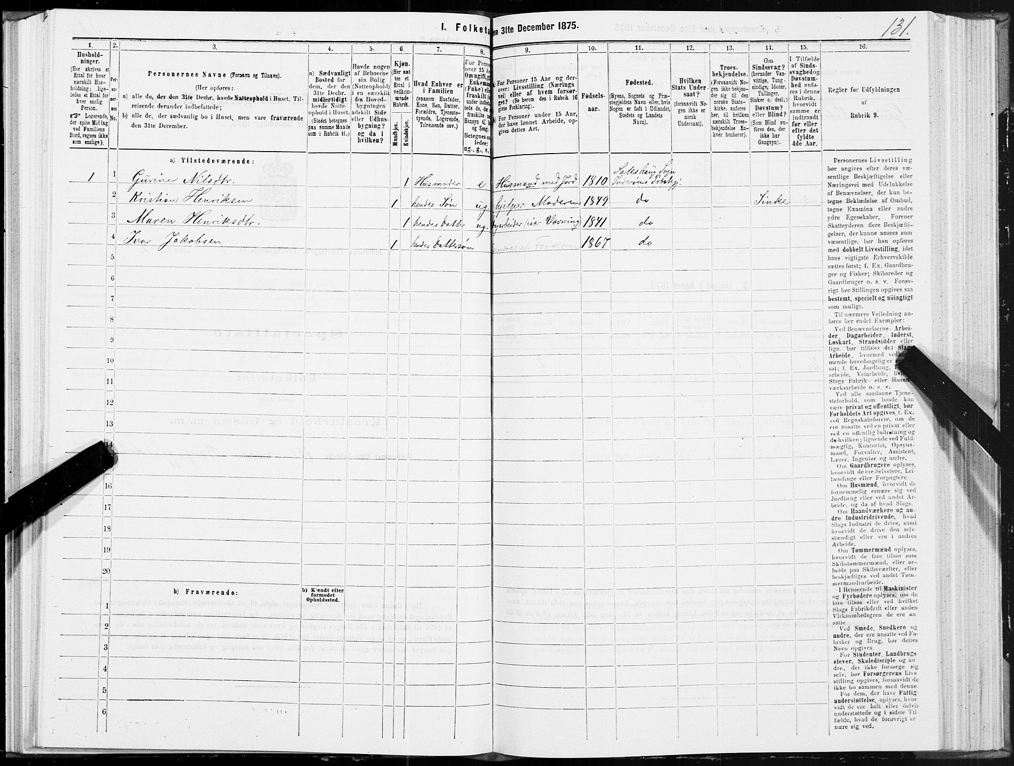 SAT, 1875 census for 1729P Inderøy, 1875, p. 3131