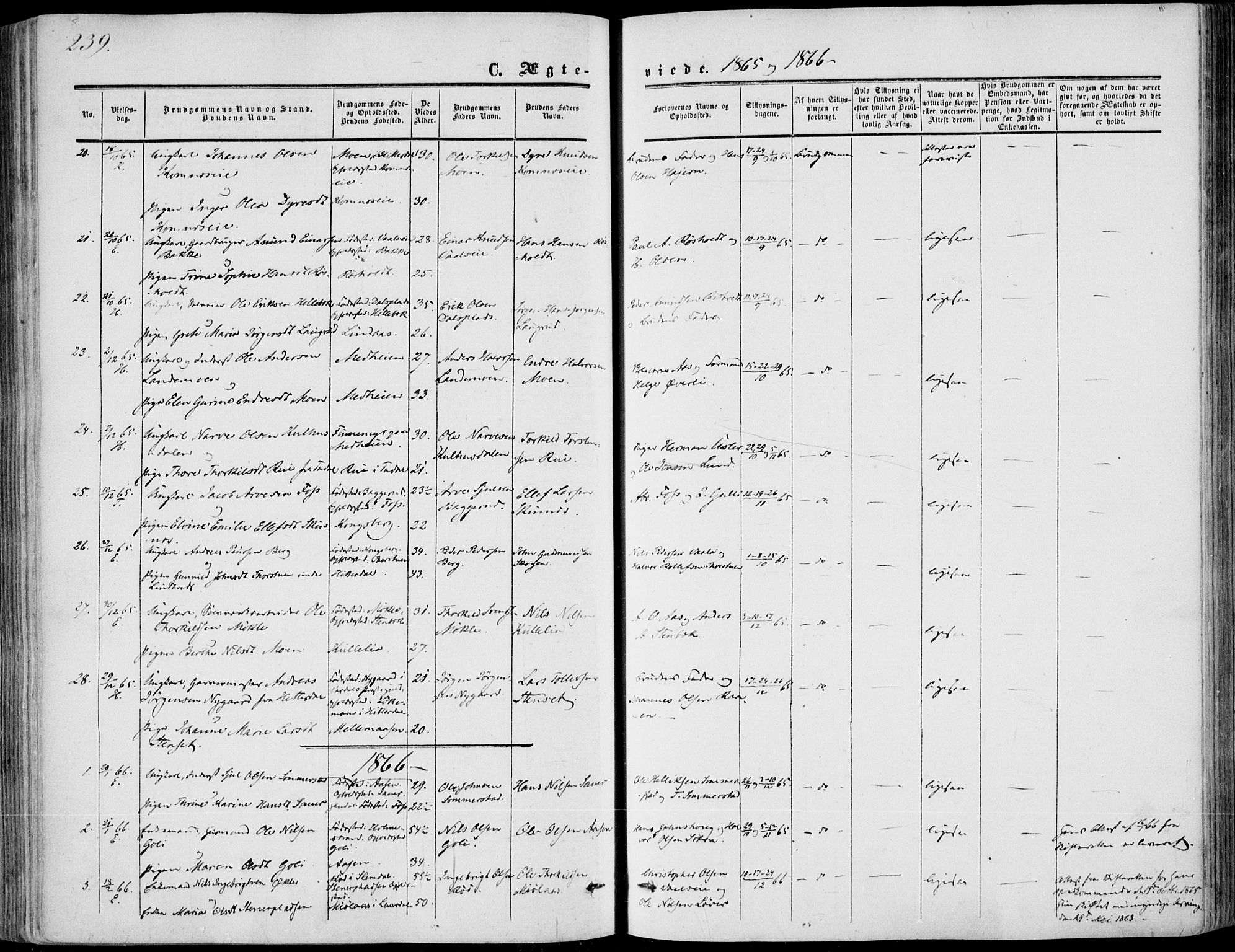 Sandsvær kirkebøker, SAKO/A-244/F/Fa/L0006: Parish register (official) no. I 6, 1857-1868, p. 239