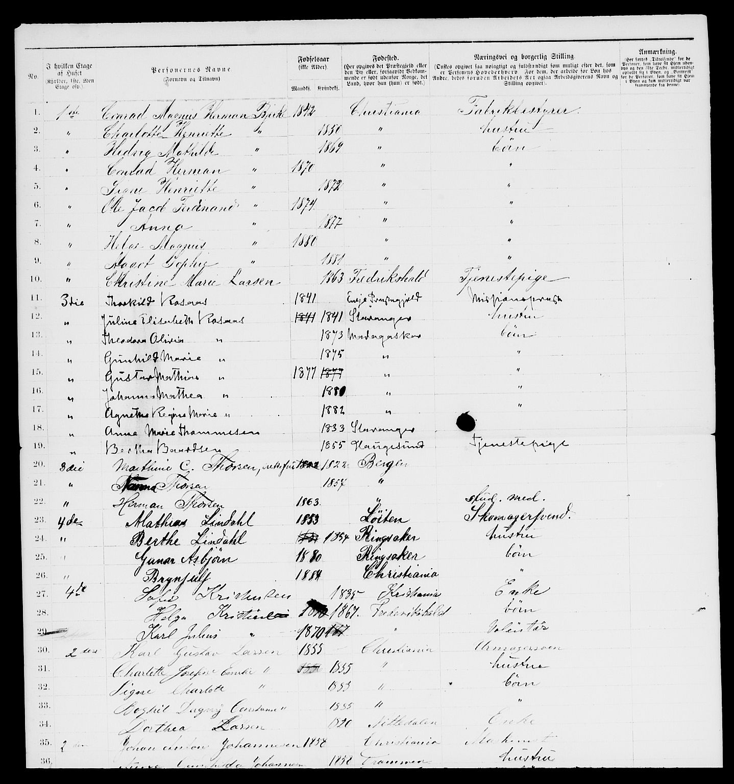 RA, 1885 census for 0301 Kristiania, 1885, p. 11314