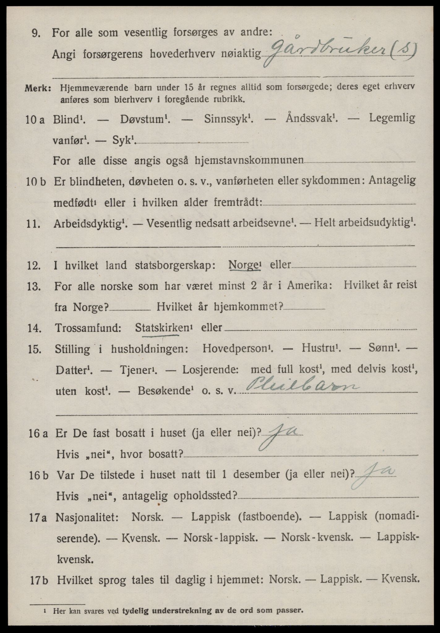 SAT, 1920 census for Osen, 1920, p. 1456