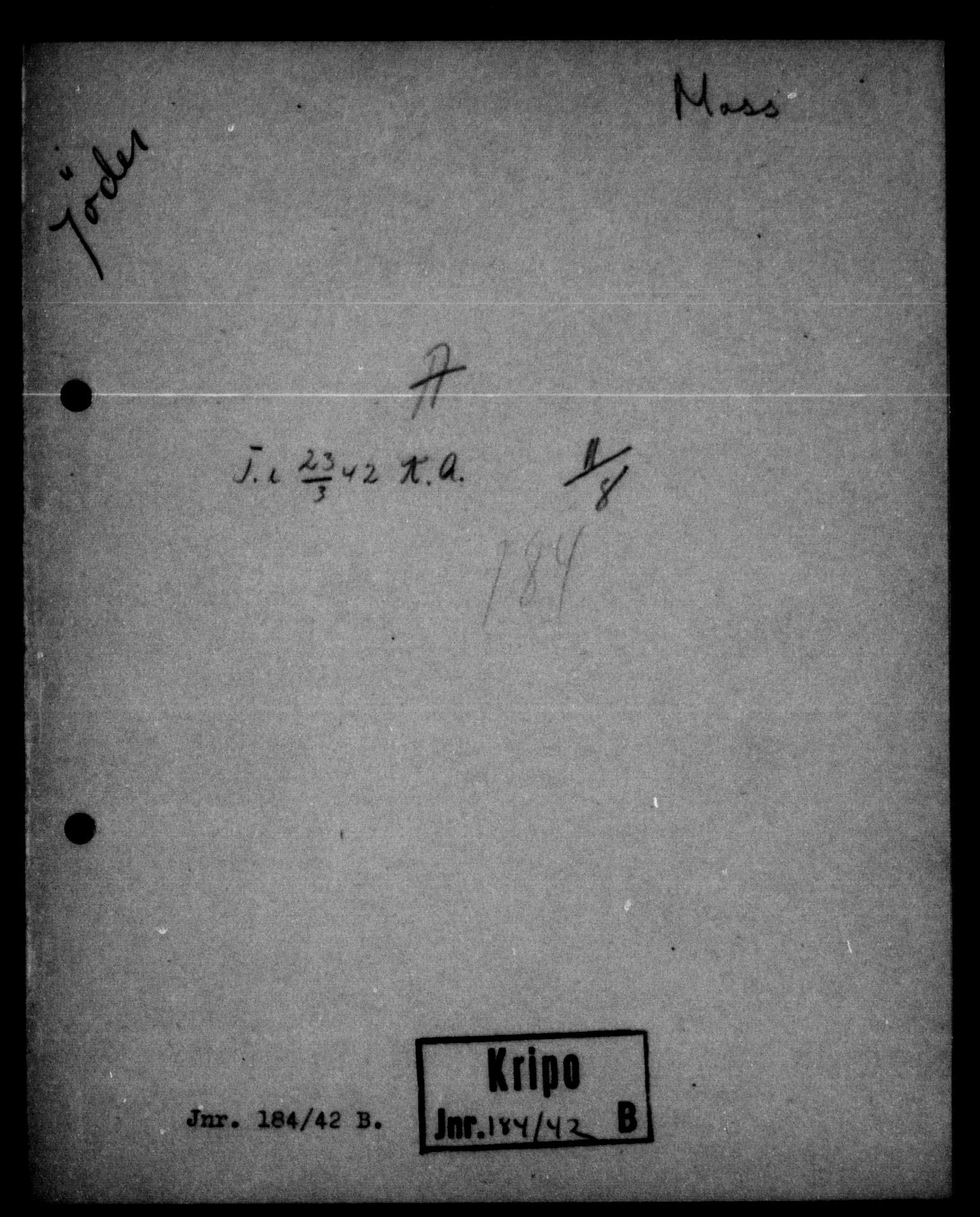 Statspolitiet - Hovedkontoret / Osloavdelingen, AV/RA-S-1329/G/Ga/L0012: Spørreskjema for jøder i Norge. 1: Aker 114- 207 (Levinson-Wozak) og 656 (Salomon). 2: Arendal-Hordaland. 3: Horten-Romerike.  , 1942, p. 765