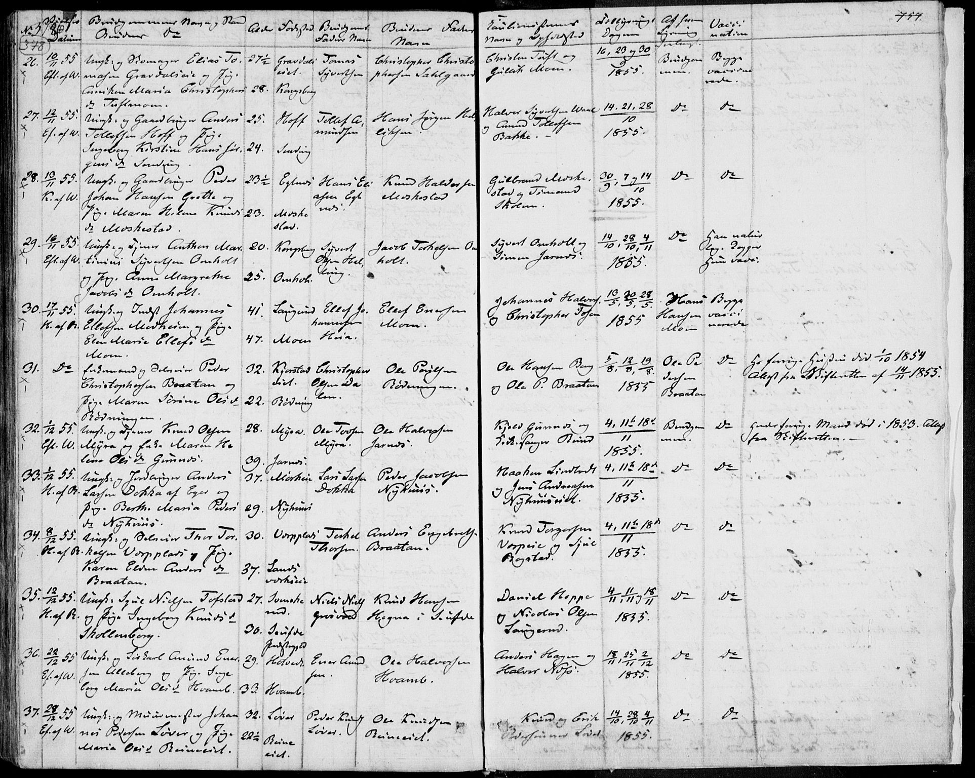 Sandsvær kirkebøker, AV/SAKO-A-244/F/Fa/L0005: Parish register (official) no. I 5, 1840-1856, p. 378