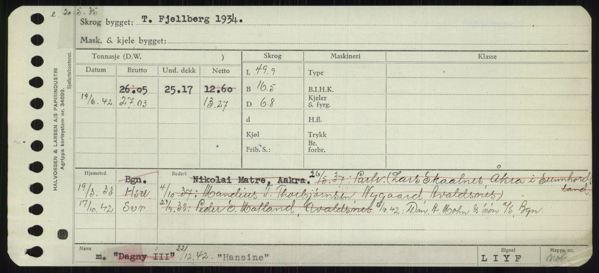 Sjøfartsdirektoratet med forløpere, Skipsmålingen, RA/S-1627/H/Ha/L0002/0002: Fartøy, Eik-Hill / Fartøy, G-Hill, p. 465