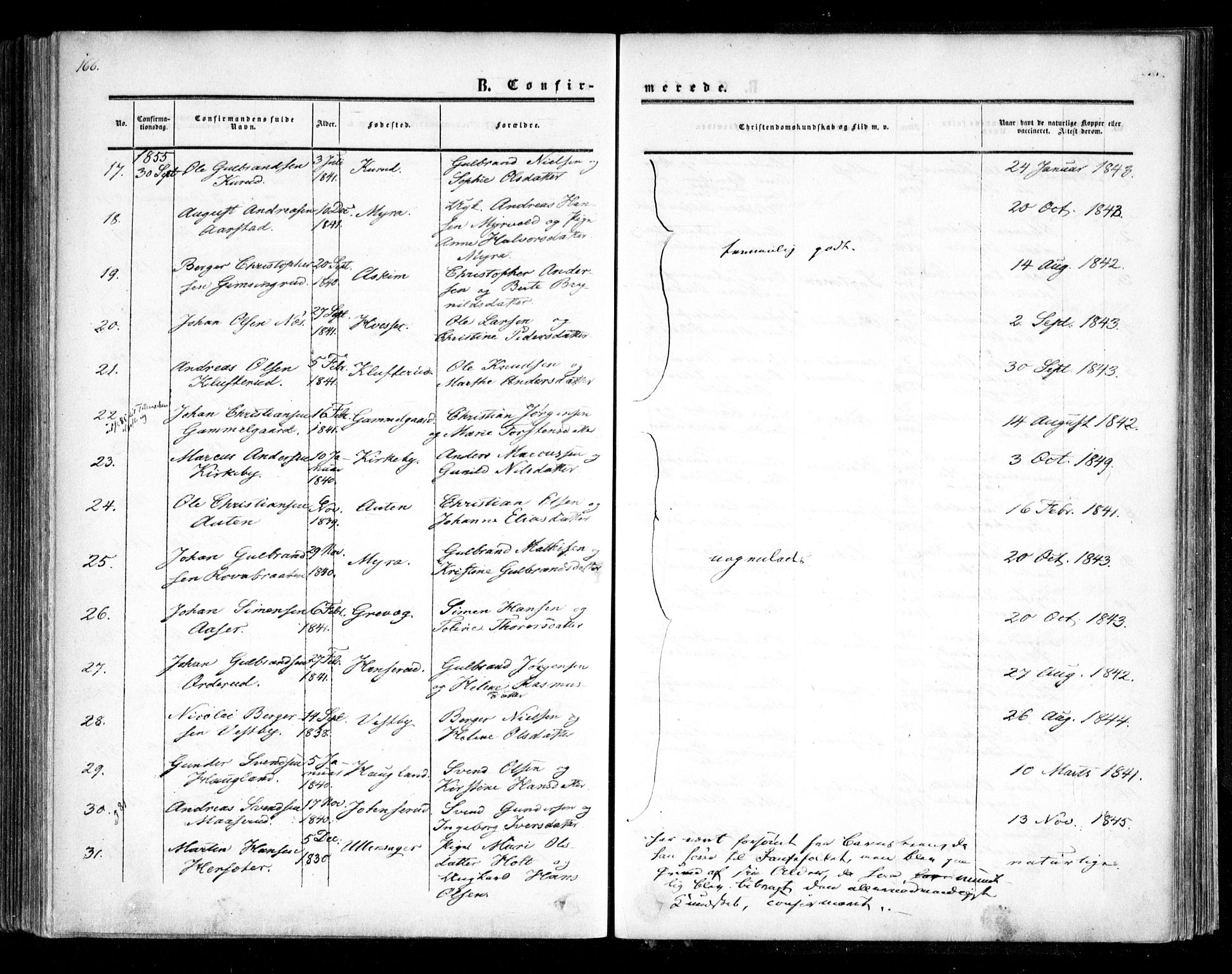 Trøgstad prestekontor Kirkebøker, SAO/A-10925/F/Fa/L0008.a: Parish register (official) no. I 8A, 1855-1864, p. 166
