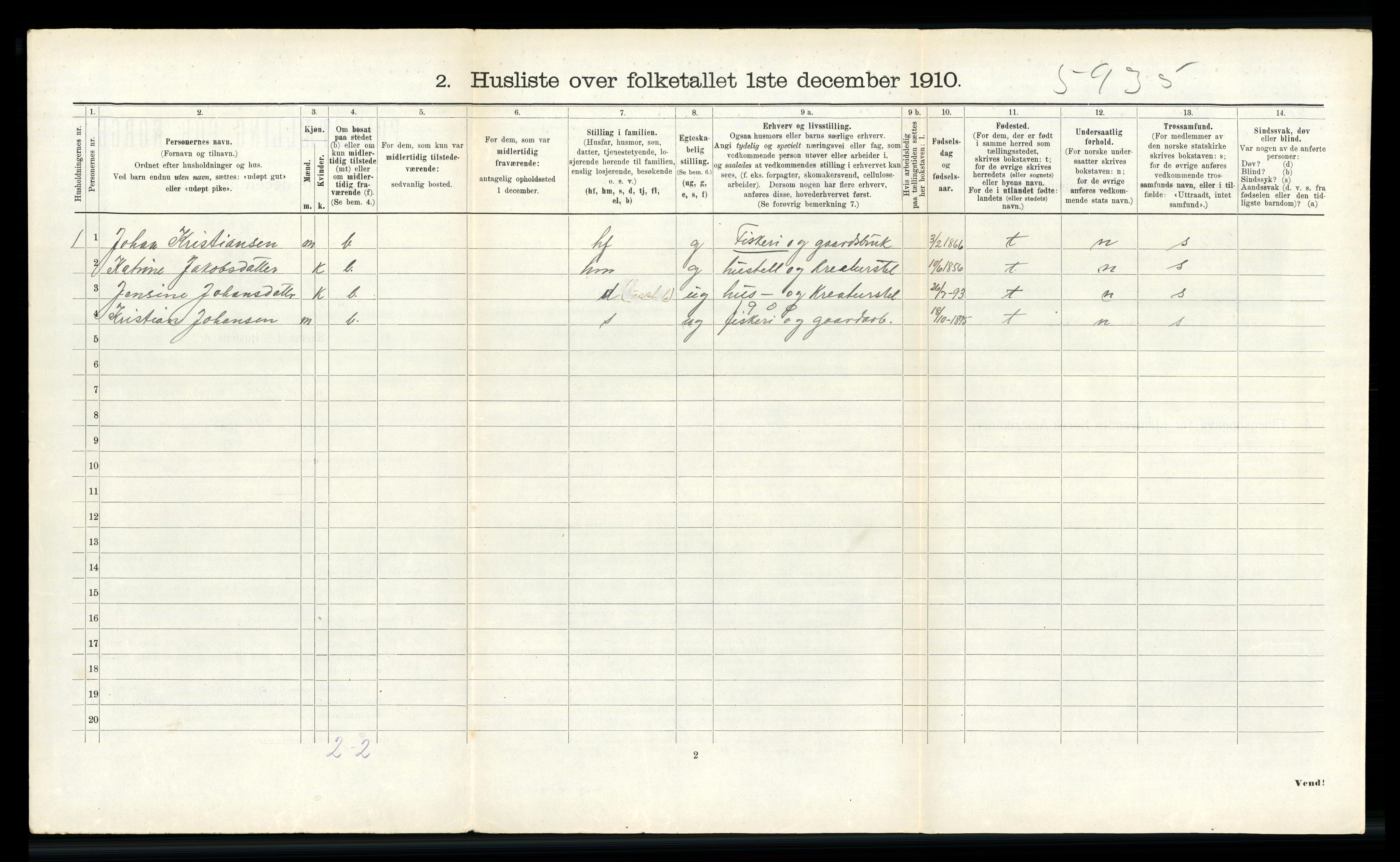 RA, 1910 census for Davik, 1910, p. 907