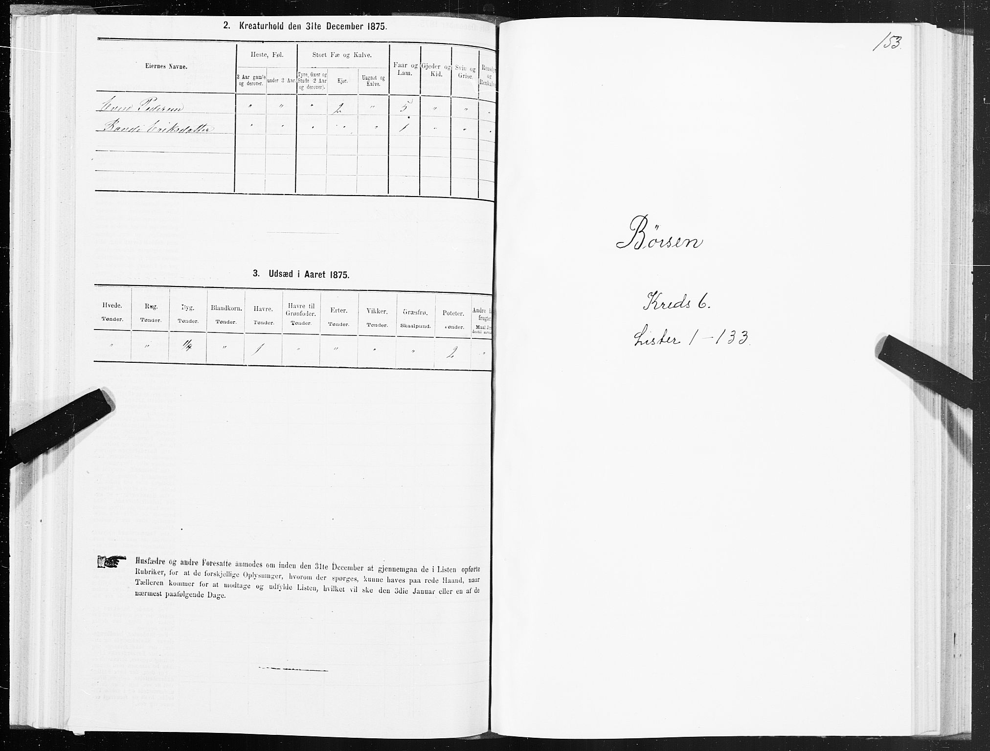 SAT, 1875 census for 1658P Børsa, 1875, p. 4153
