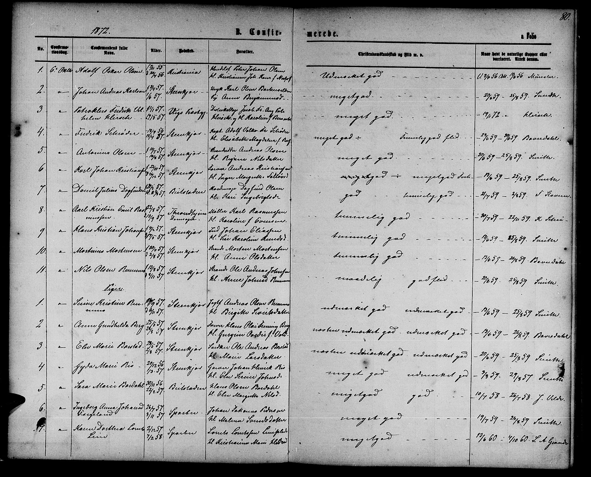 Ministerialprotokoller, klokkerbøker og fødselsregistre - Nord-Trøndelag, AV/SAT-A-1458/739/L0373: Parish register (copy) no. 739C01, 1865-1882, p. 80