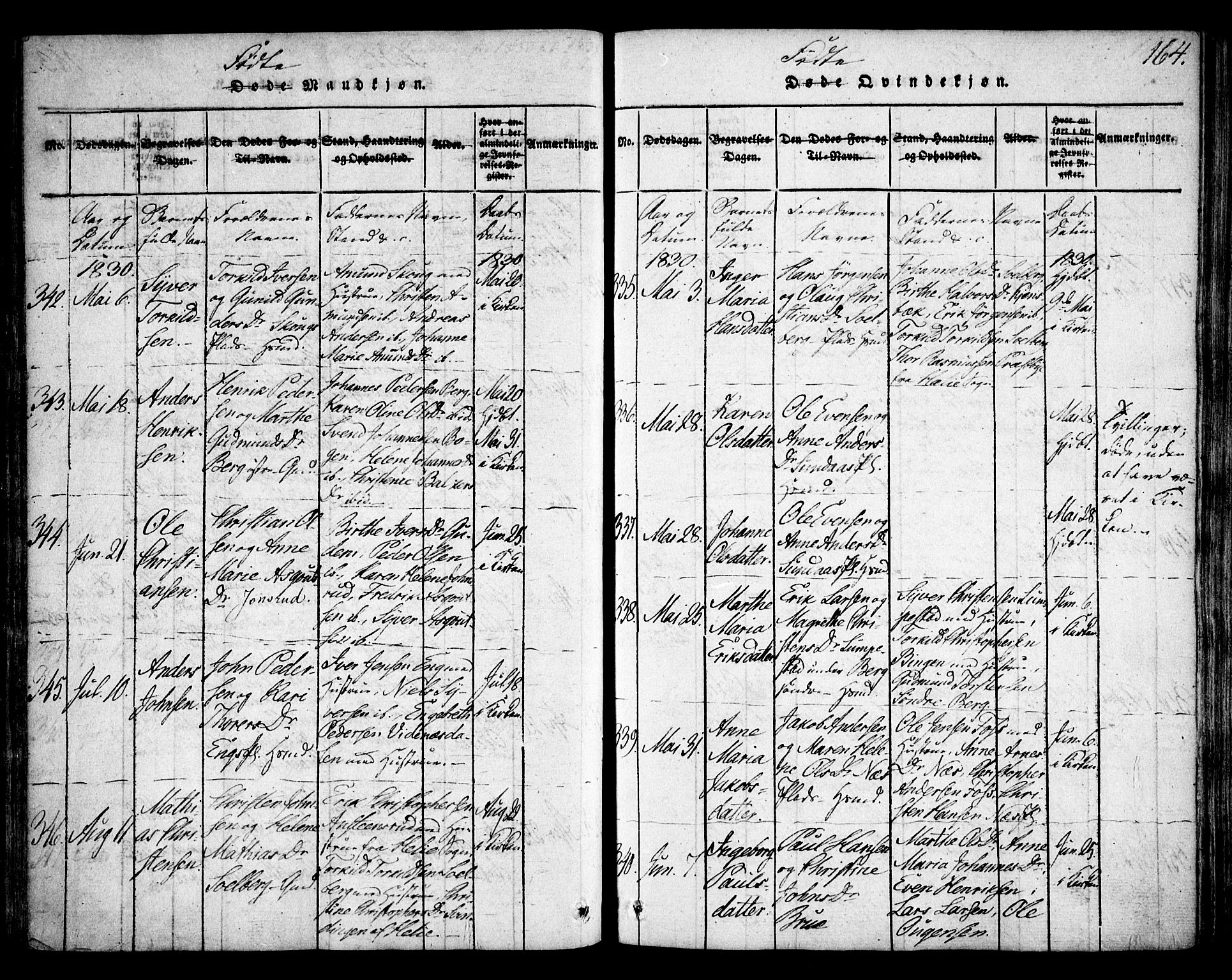 Skiptvet prestekontor Kirkebøker, SAO/A-20009/F/Fa/L0005: Parish register (official) no. 5, 1814-1838, p. 164