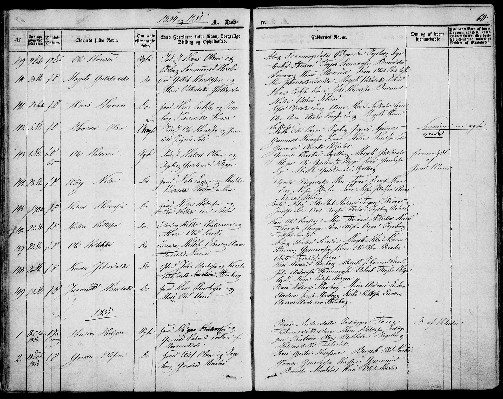 Bø kirkebøker, SAKO/A-257/F/Fa/L0008: Parish register (official) no. 8, 1849-1861, p. 68