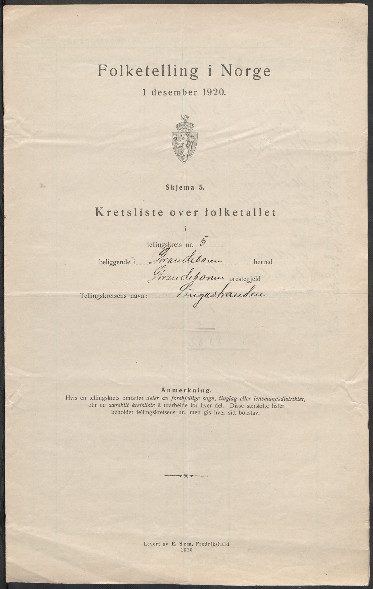 SAB, 1920 census for Strandebarm, 1920, p. 17