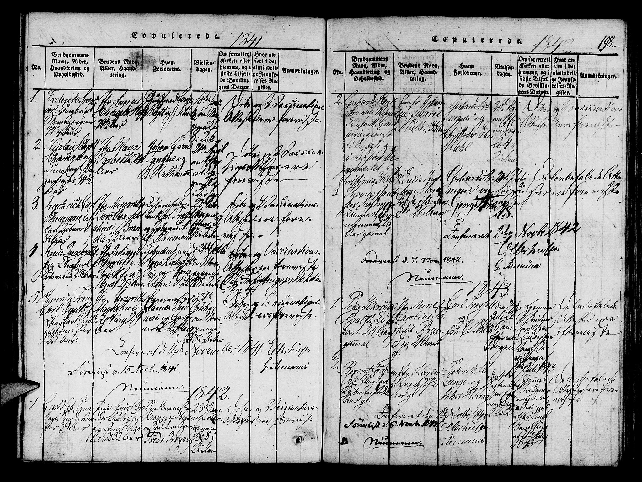 Mariakirken Sokneprestembete, SAB/A-76901/H/Haa/L0005: Parish register (official) no. A 5, 1815-1845, p. 198