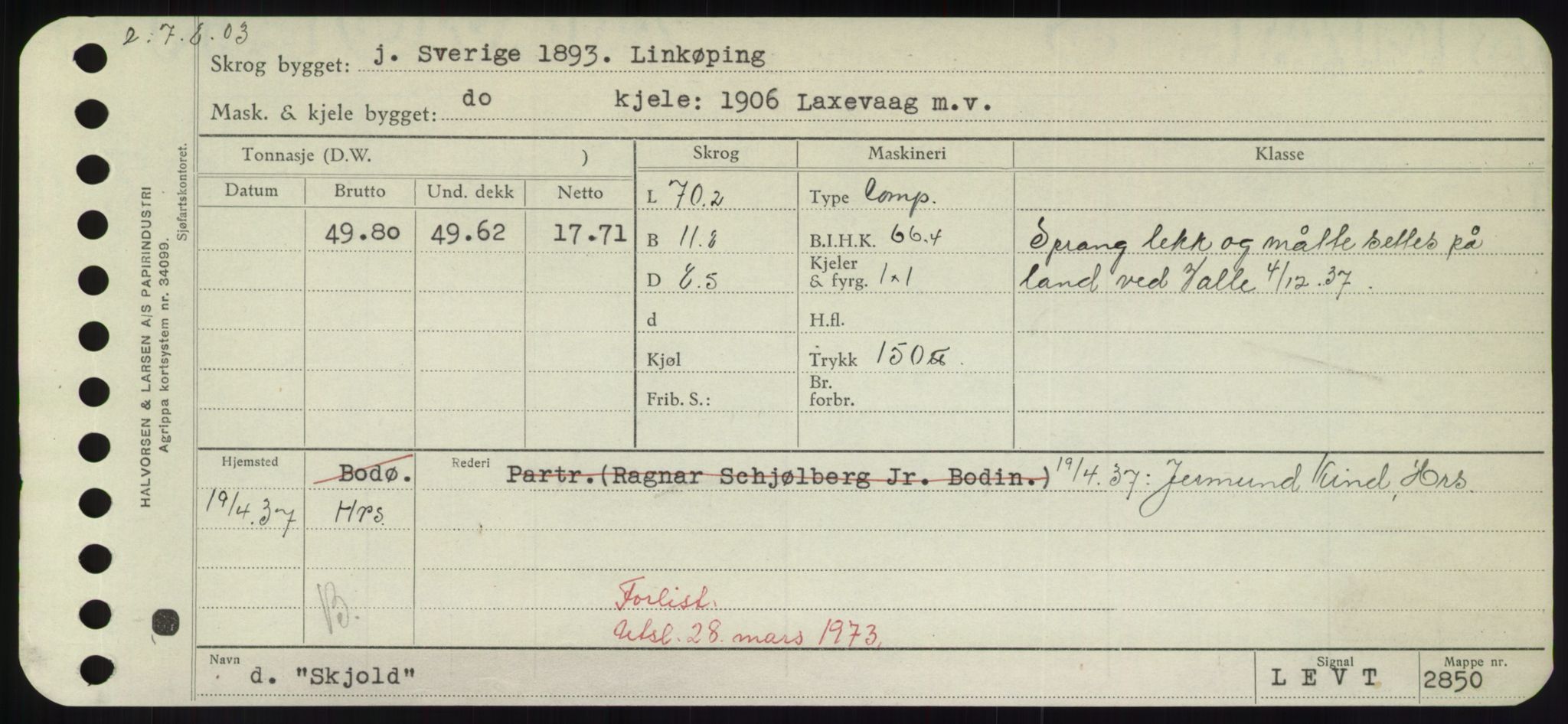 Sjøfartsdirektoratet med forløpere, Skipsmålingen, AV/RA-S-1627/H/Hd/L0034: Fartøy, Sk-Slå, p. 199