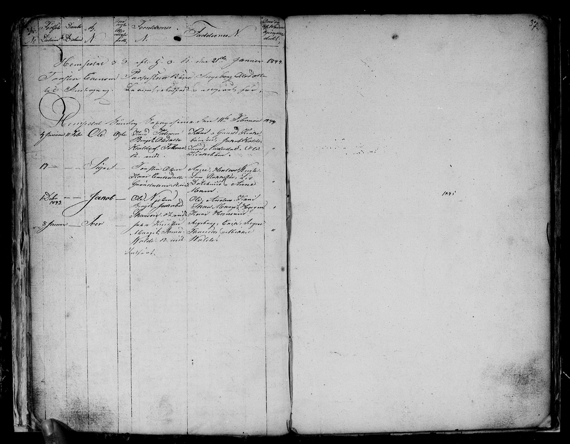 Gol kirkebøker, SAKO/A-226/G/Gb/L0002: Parish register (copy) no. II 2, 1838-1844, p. 36-37