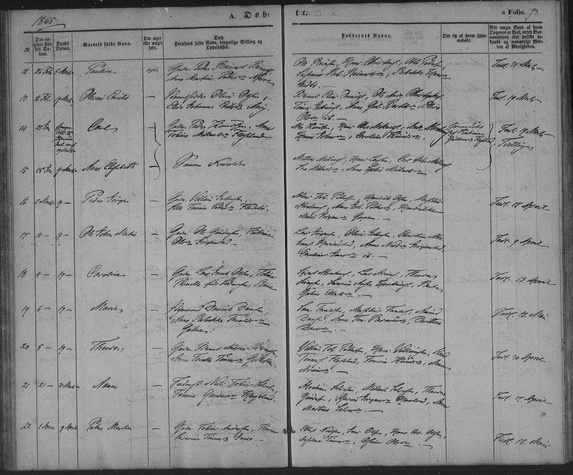 Sør-Audnedal sokneprestkontor, AV/SAK-1111-0039/F/Fa/Faa/L0002: Parish register (official) no. A 2, 1848-1867, p. 73