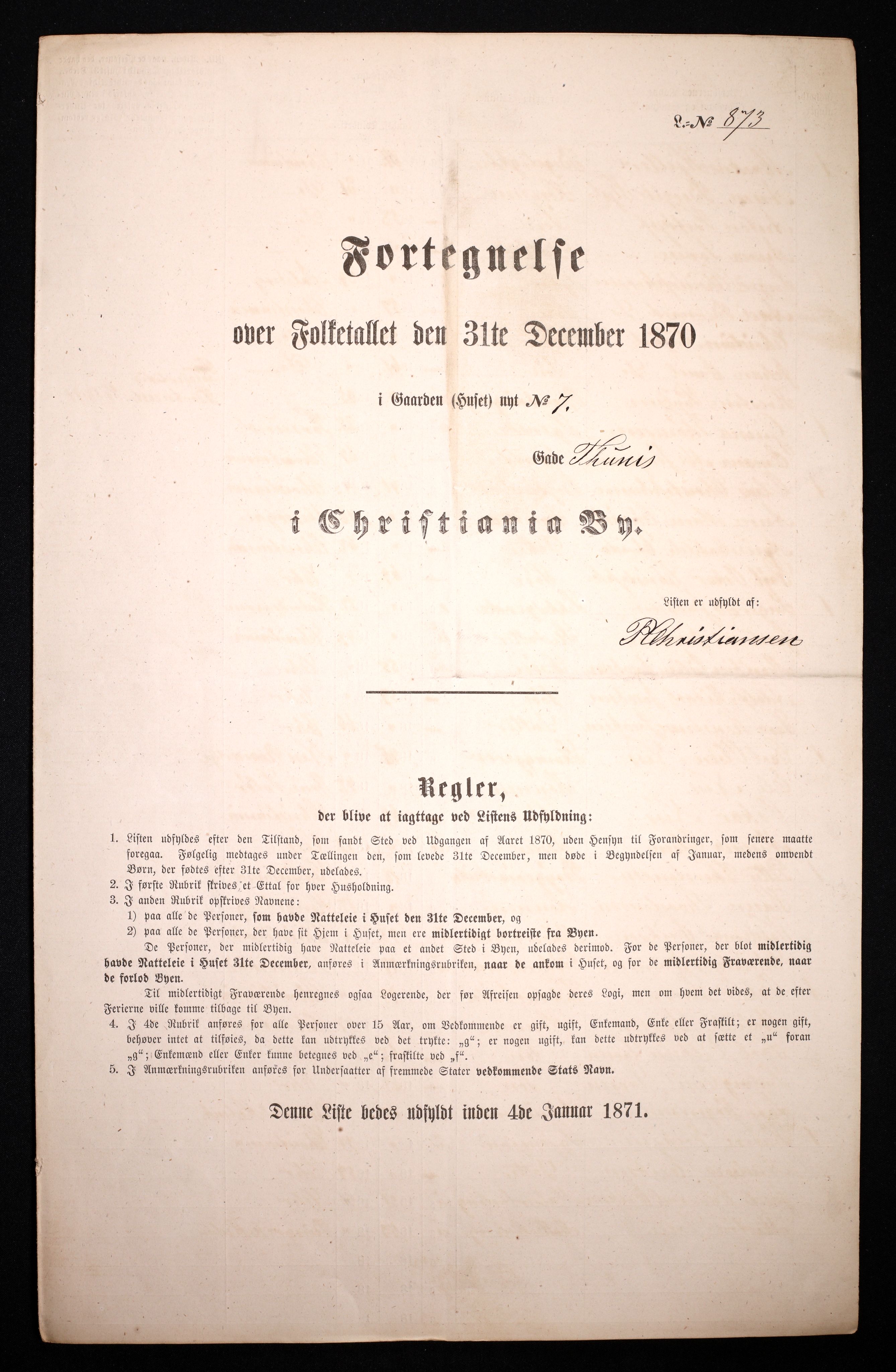 RA, 1870 census for 0301 Kristiania, 1870, p. 4417