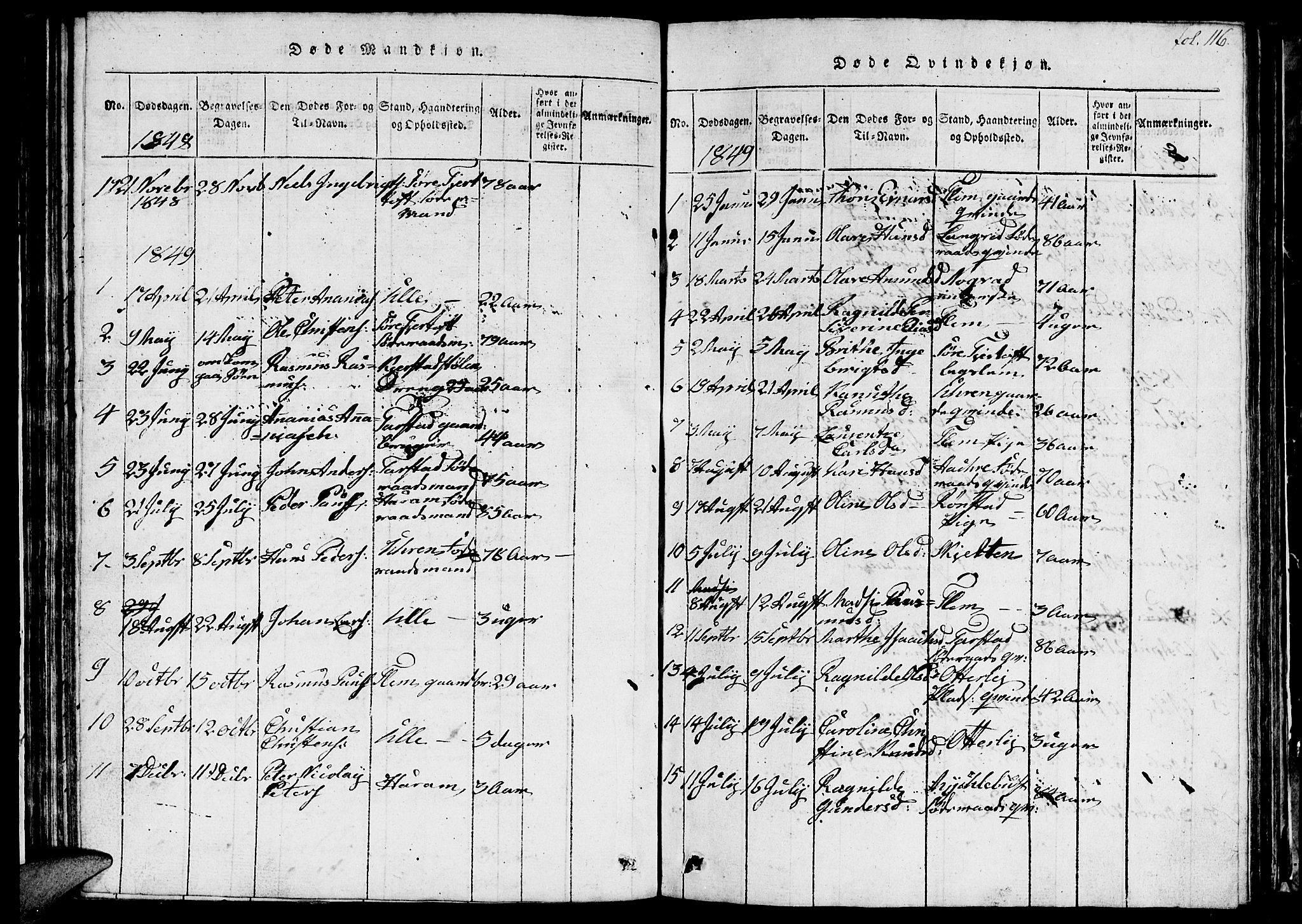 Ministerialprotokoller, klokkerbøker og fødselsregistre - Møre og Romsdal, AV/SAT-A-1454/536/L0506: Parish register (copy) no. 536C01, 1818-1859, p. 116