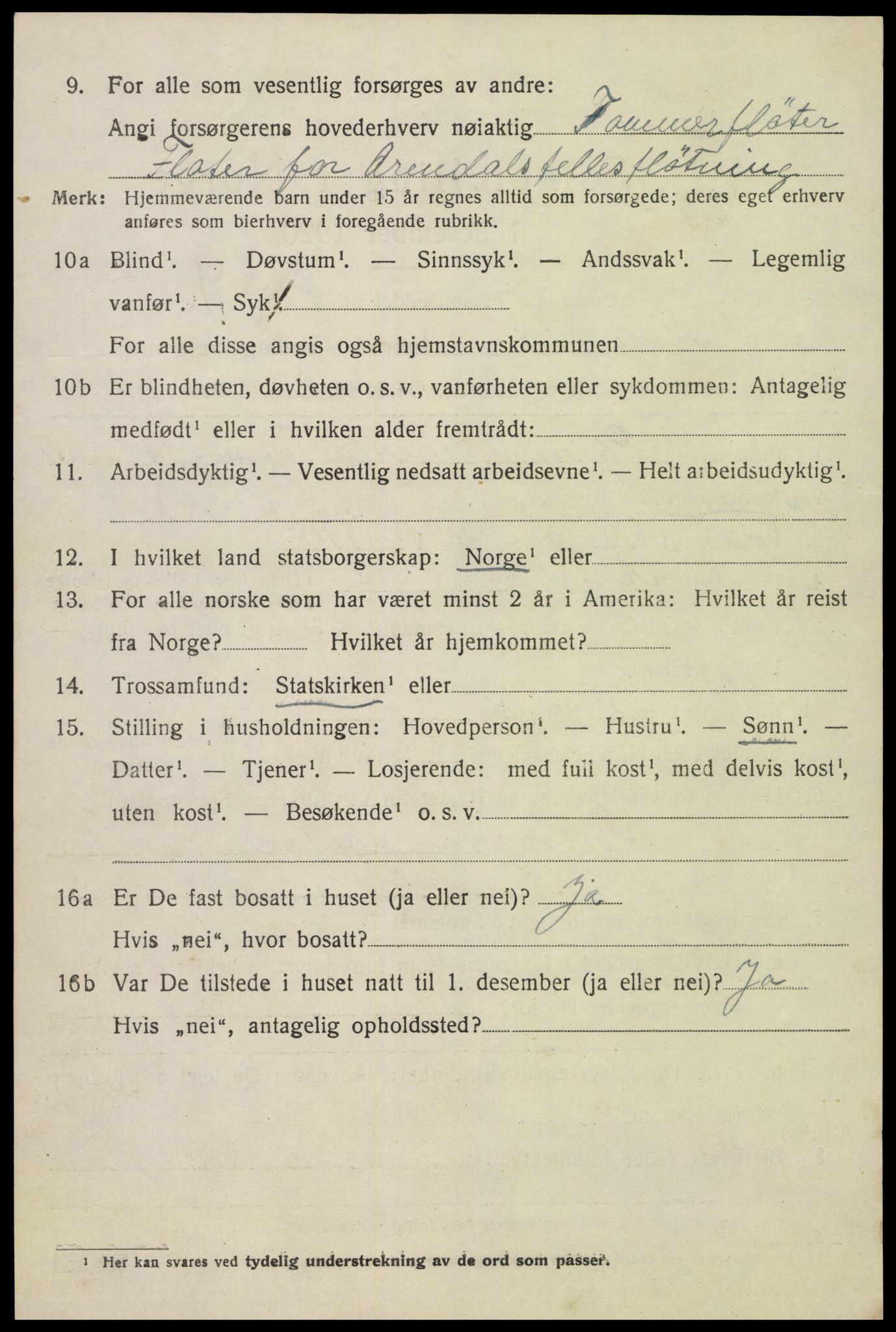 SAK, 1920 census for Åmli, 1920, p. 3466